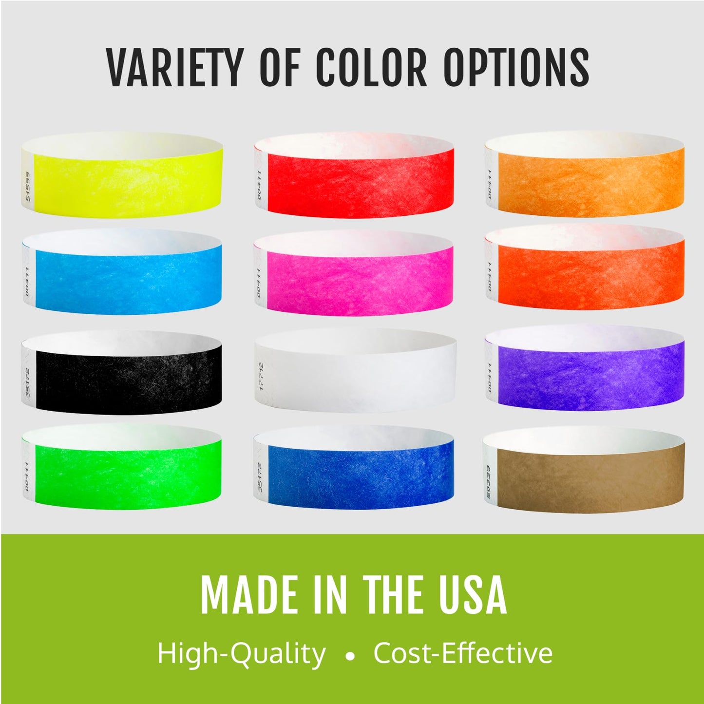 10,000 WristCo Tyvek Wristbands for Events – 5-Color Variety Pack – Tamper-Proof Design Prevents Reuse – Premium-Grade Bracelets for Hospital & Medical ID, Party, VIP Identification