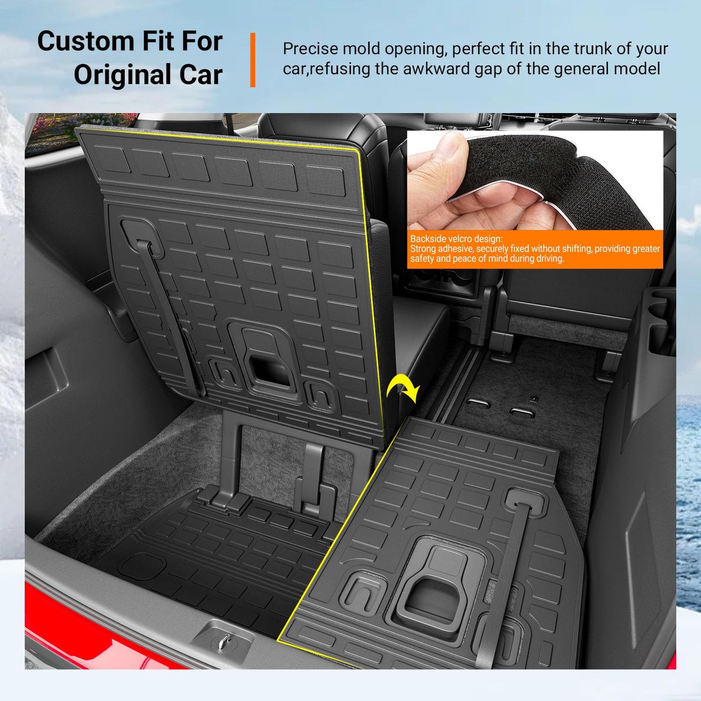 powoq Trunk Mat Compatible with 2022-2026 Kia Carnival Cargo Liner All Season Protection Rear Backrest Mat Replacement for 2022-2024 2025 2026 Kia Carnival Accessories