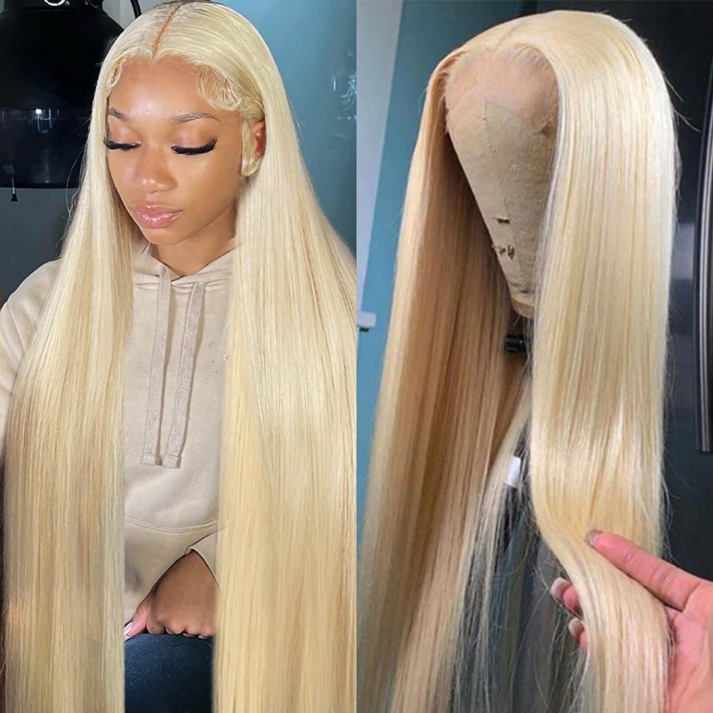 BZN 613 13x6 Lace Front Wig Human Hair 28 Inch 200 Density 613 Lace Front Wig Human Hair Blonde Wig Human Hair Straight Lace Frontal Wig Pre Plucked With Baby Hair