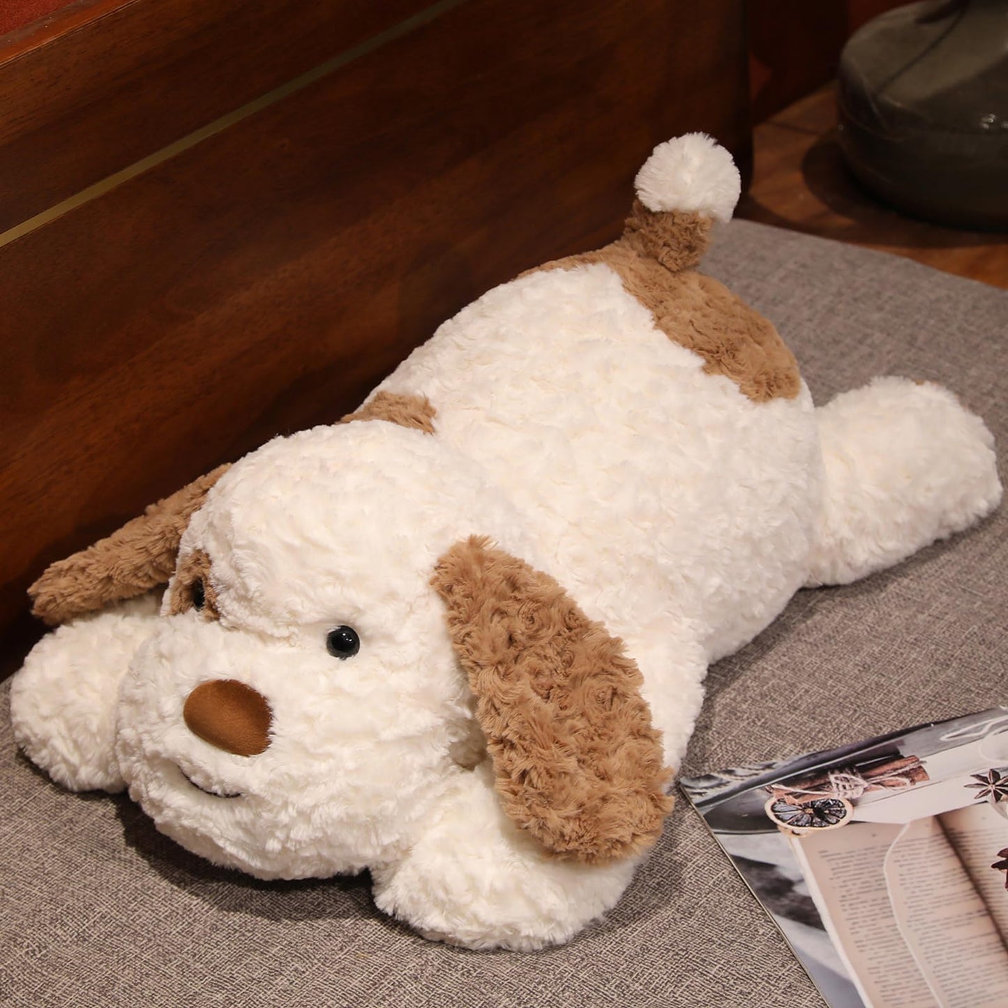 Dog Weighted Stuffed Animal, 5.7 lbs 25.5 inch Weighted Dog Plush Toy Large Dog Stuffed Animals Weighted Puppy Plush Animals Pillow Toy Gifts for Adults & Kids, Brown