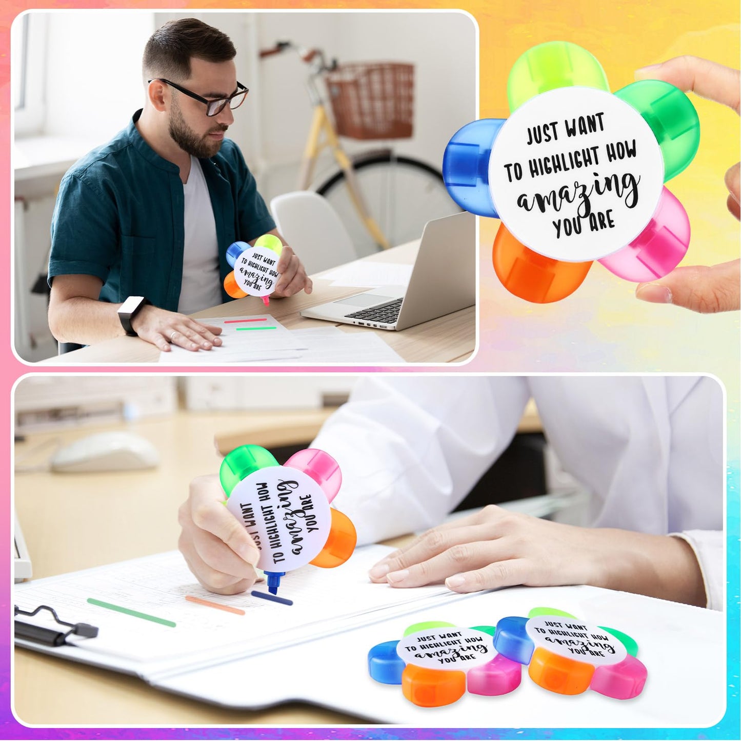Chivertion 30 Pcs Petals Bible Highlighters Motivation End of Year Student Gifts from Teacher Christian Gifts Bulk
