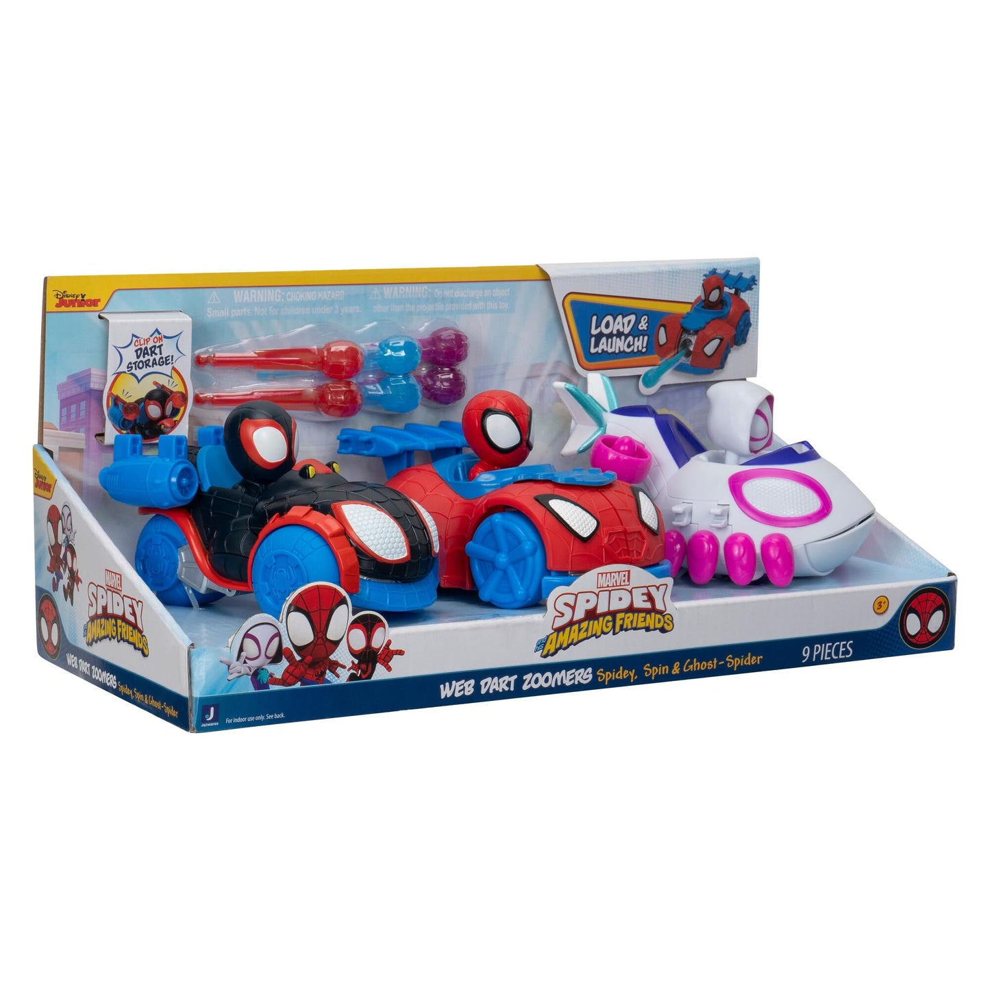 Marvel Spidey & His Amazing Friends Web Dart Zoomers 3-Pack Set - Spiderman, Miles Morales & Gwen Stacy - Officially Licensed - Vehicle Car Set - Spiderverse Gift for Kids, Boys & Girls