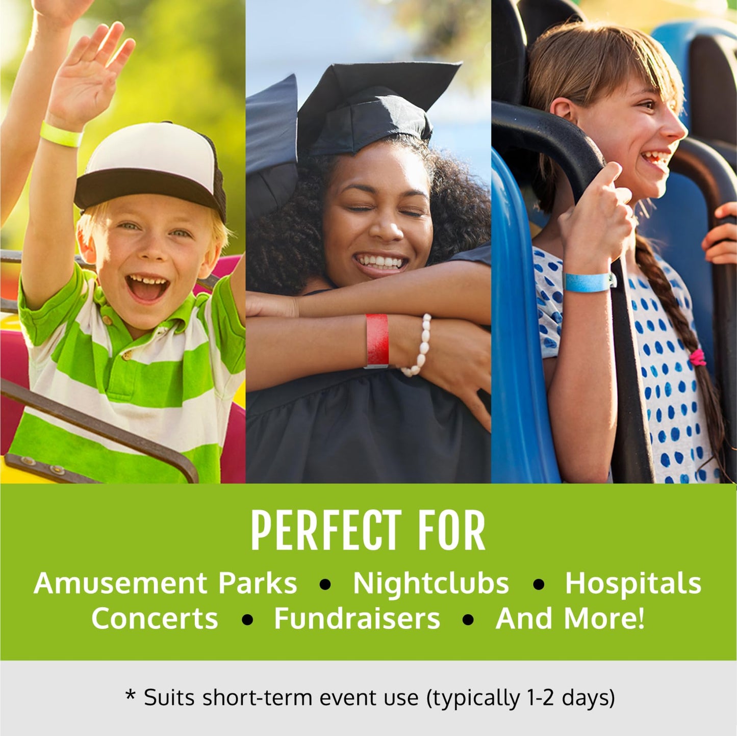 10,000 WristCo Tyvek Wristbands for Events – 5-Color Variety Pack – Tamper-Proof Design Prevents Reuse – Premium-Grade Bracelets for Hospital & Medical ID, Party, VIP Identification