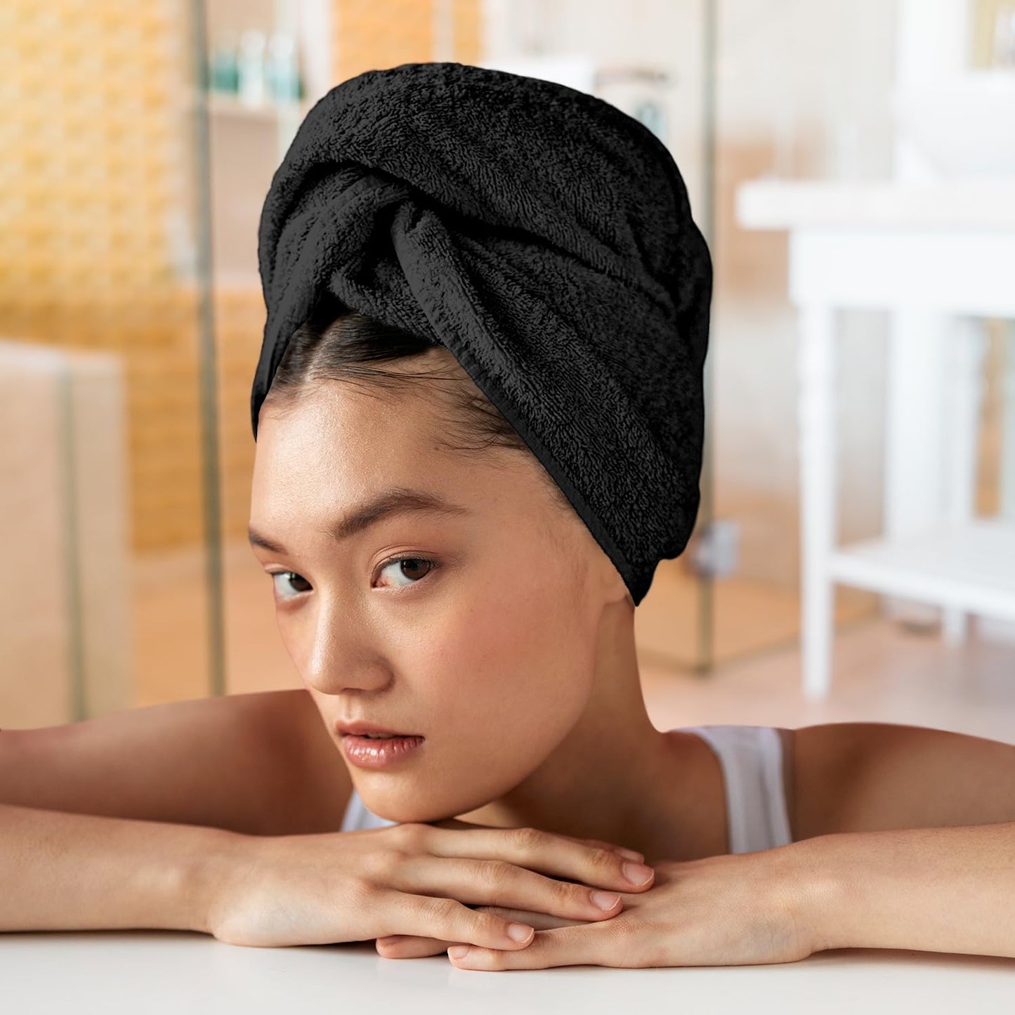 24 Pack Black Hand Towels 100% Cotton Spa Towels 16x26 inches Highly Absorbable Facial, Gym, Hair and Face Towels in Bulk