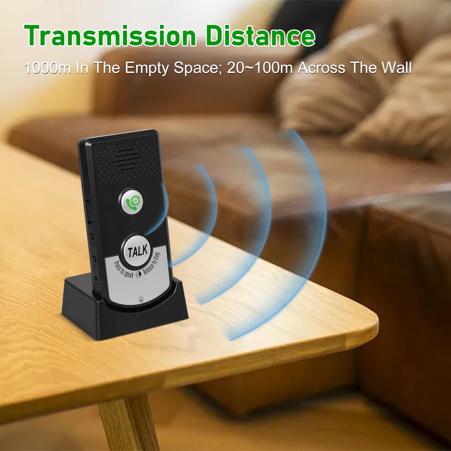 2 Way Wireless Intercom for Home Hospital Hotel,1000m Range Indoor Intercoms Wireless