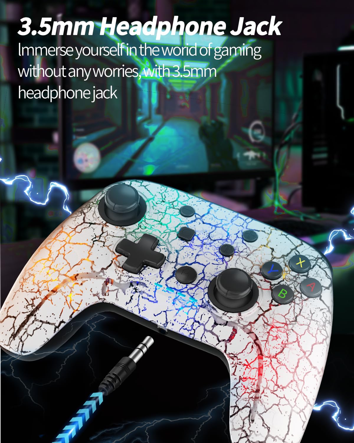 2 Pack Wireless Switch Controller, 1000mAh Switch Pro Controller with 9 Color LED, Programmable, Dual Vibration,6-Axis Gyro, Motion, Turbo, Share, Wake Up, Screenshot, Compatible with Switch/Switch Lite/OLED/PC