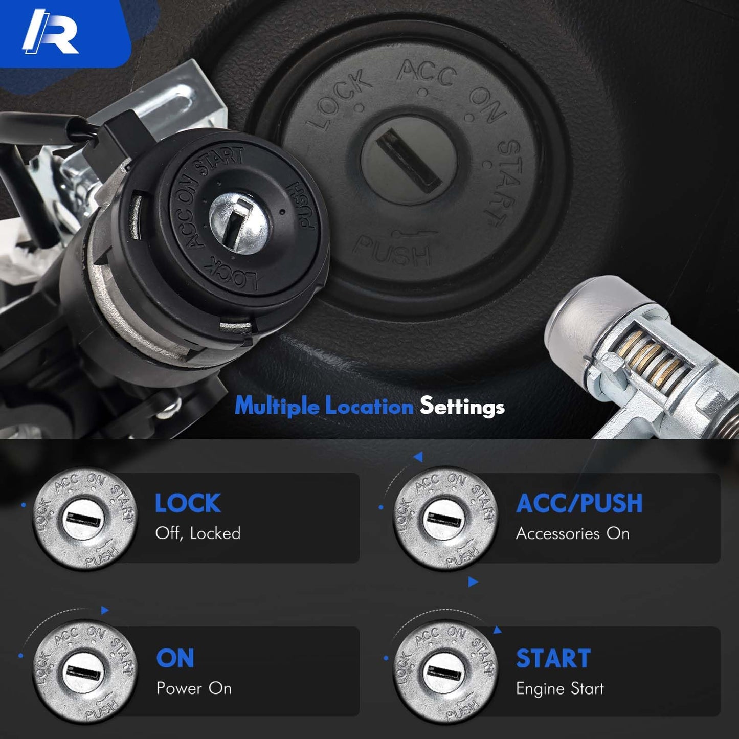 81910-1R110 Ignition Lock Switch Assembly with Door Lock & Keys Fit for Hyundai Accent 2012-2017 Dodge Attitude 12-14, Ignition Lock Cylinder with Housing Replace# 81900-1RB00 81900-1RJ00 81970-1RA00
