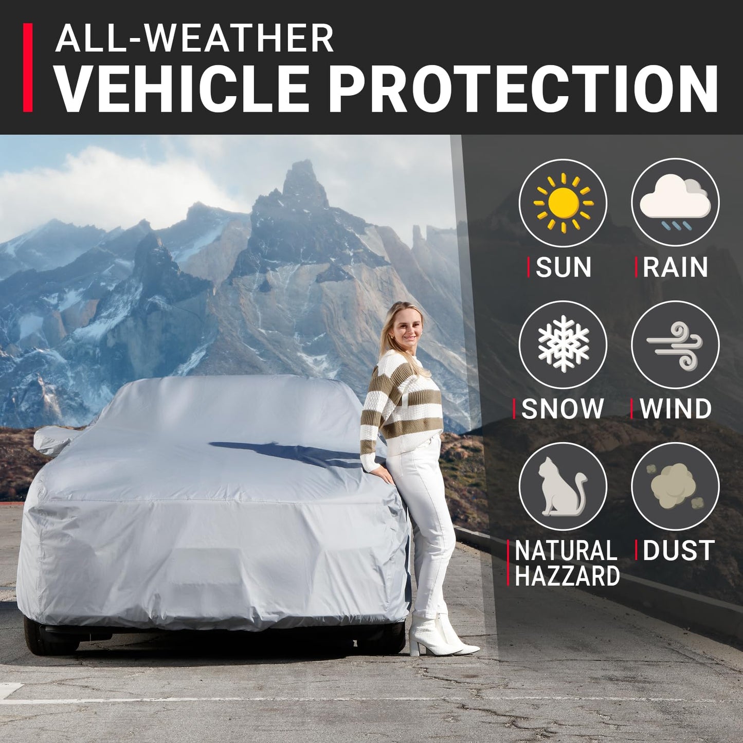 iCarCover Custom Car Cover for 2002-2005 Ford Thunderbird, Waterproof All Weather Rain Snow UV Sun Hail Protector for Automobiles, Automotive Accessories Full Exterior Indoor Outdoor Car Cover