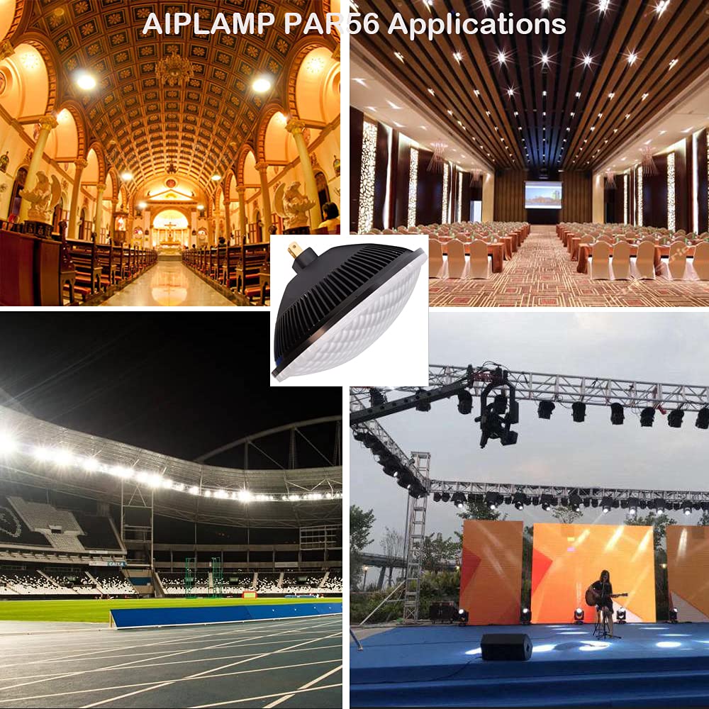 AIPLAMP Par56 LED Bulb Dimmable 36W Flood Light Warm White (2700-3000K) WFL 120°Beam Angle GX16D Base, Replace Par-56 300W 500W Halogen Bulb 1 Pack
