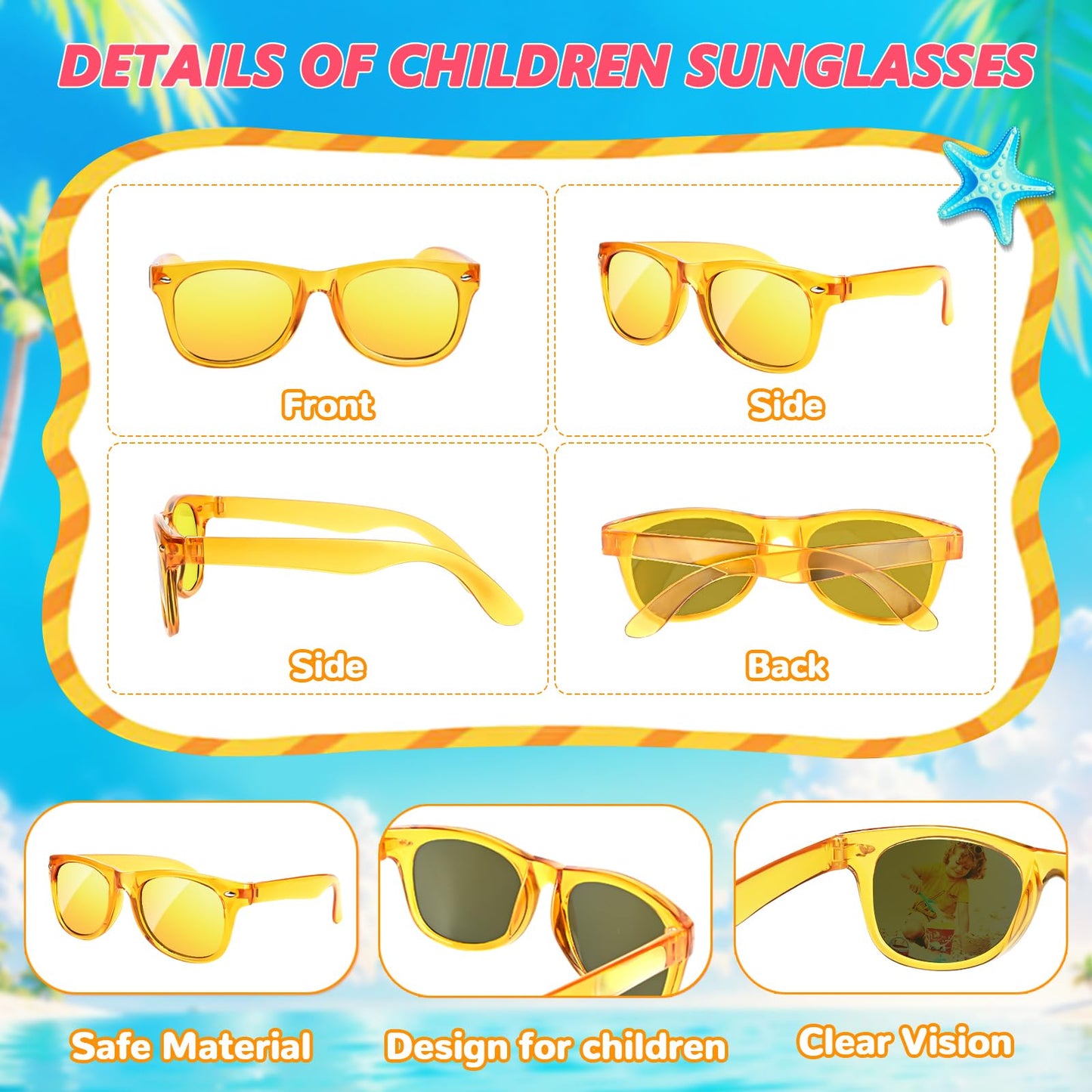 Kids Sunglasses Bulk Party Favors - Boys Girls Sunglasses for Kids Age 3-8, Neon Sunglass with UV400 Protection, Goodie Bags Stuffer for Kid Birthday Party Supply, End of Year Student Gifts (64 Packs)