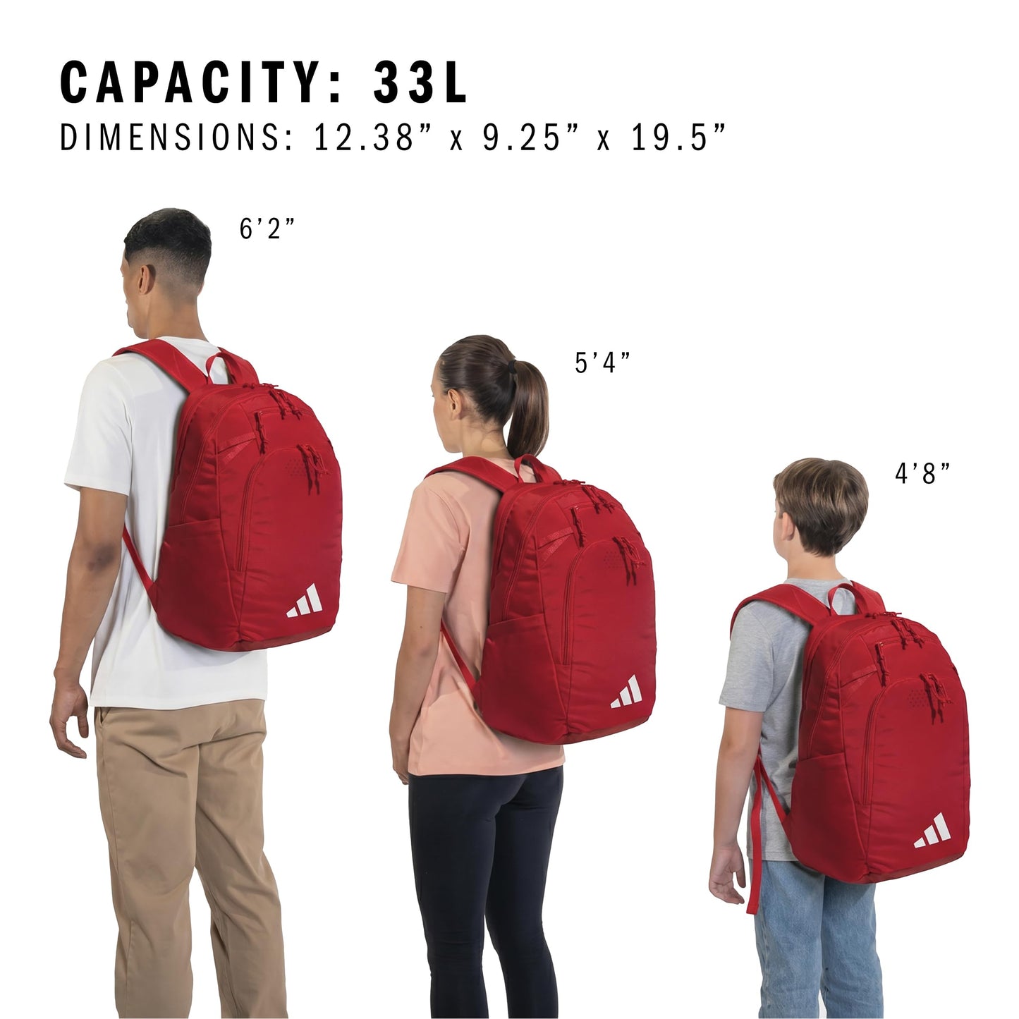 adidas Defender 5 Backpack for Sports, Gym, School and Travel, 33L