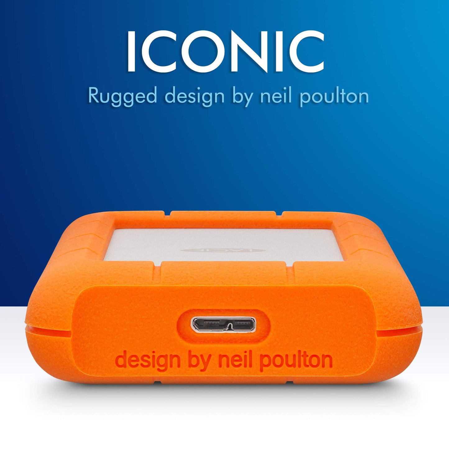LaCie Rugged 5TB Portable External HDD - USB 3.0/2.0 Compatible, Shock/Dust/Rain Resistant for Mac & PC, Orange, Grey