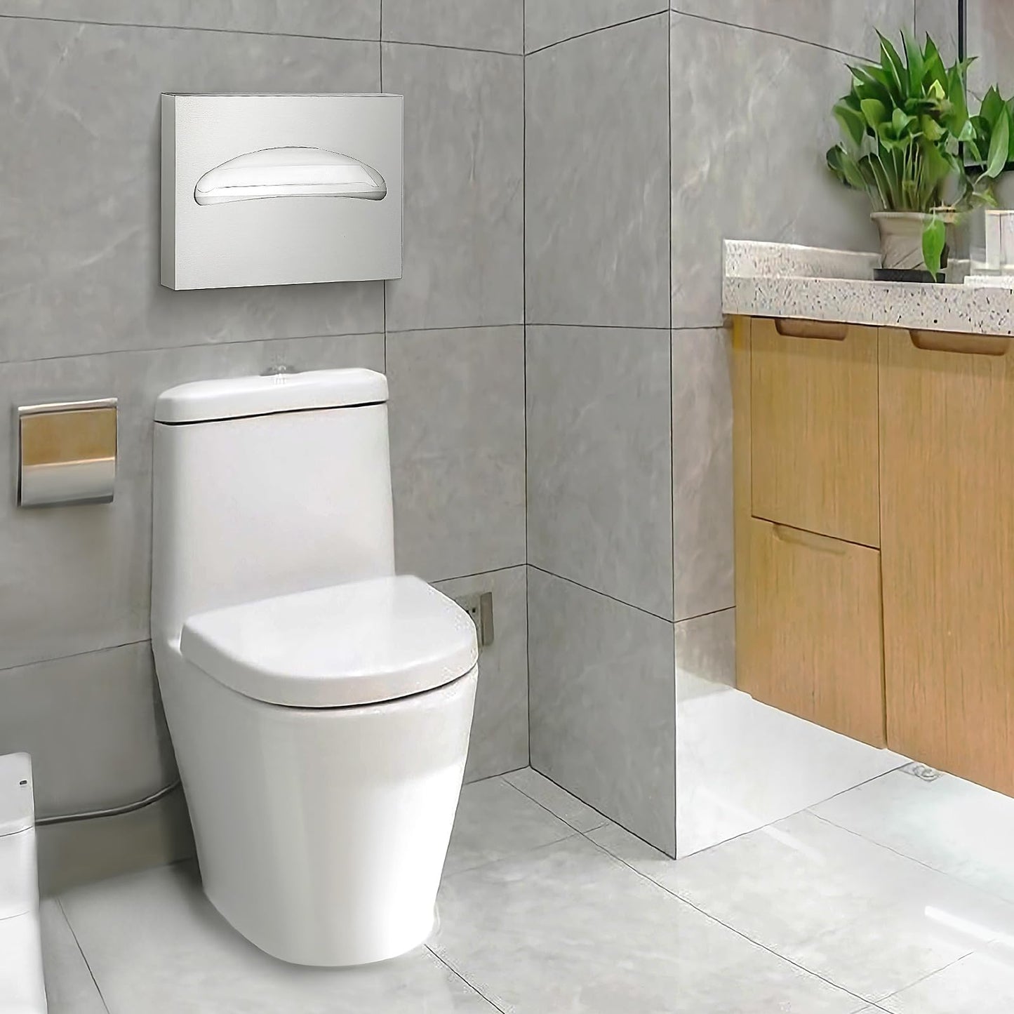 2 Packs Toilet Seat Cover Dispenser Wall Mounted SUS 304 Stainless Steel Brushed