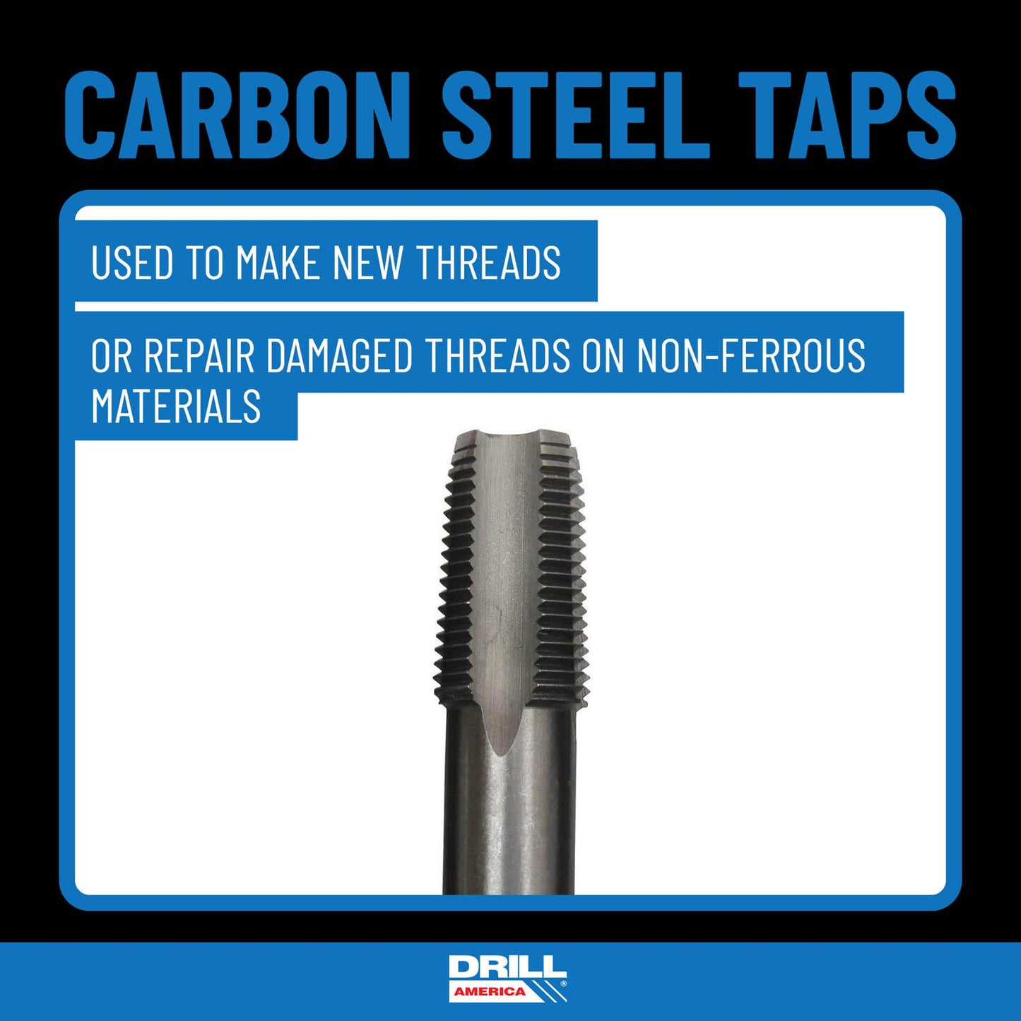 Drill America 2"-11-1/2" NPT Pipe Tap , Carbon Steel, DWTPT Series