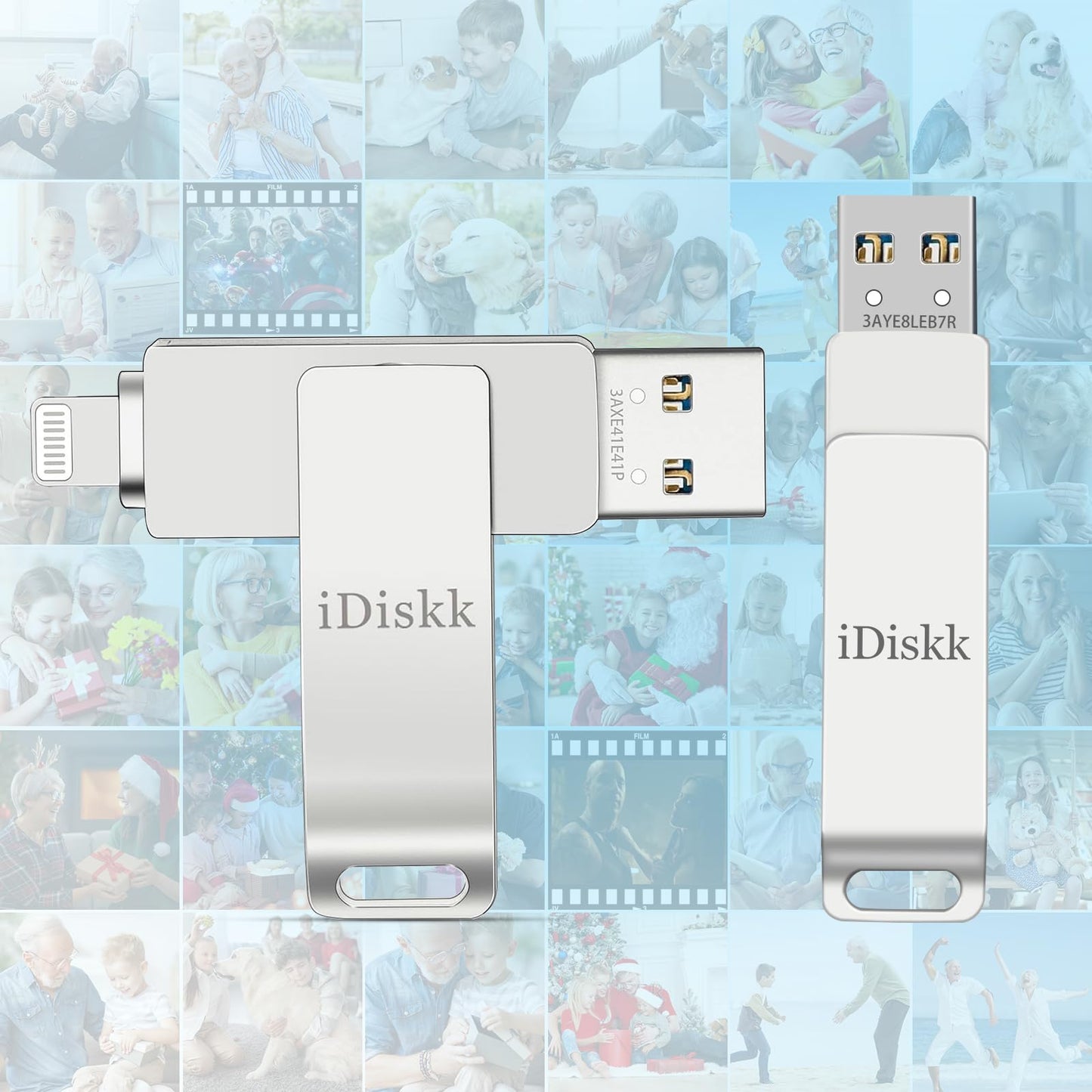APP-LE Mfi Certified 128GB iDiskk iPhone Flash Drive for Photos and Videos Photo Stick iPhone Flashdrive USB Storage iPad iPhone Photo Saver Memoty Mac,iPad,PC Thumb Drive Auto Backup