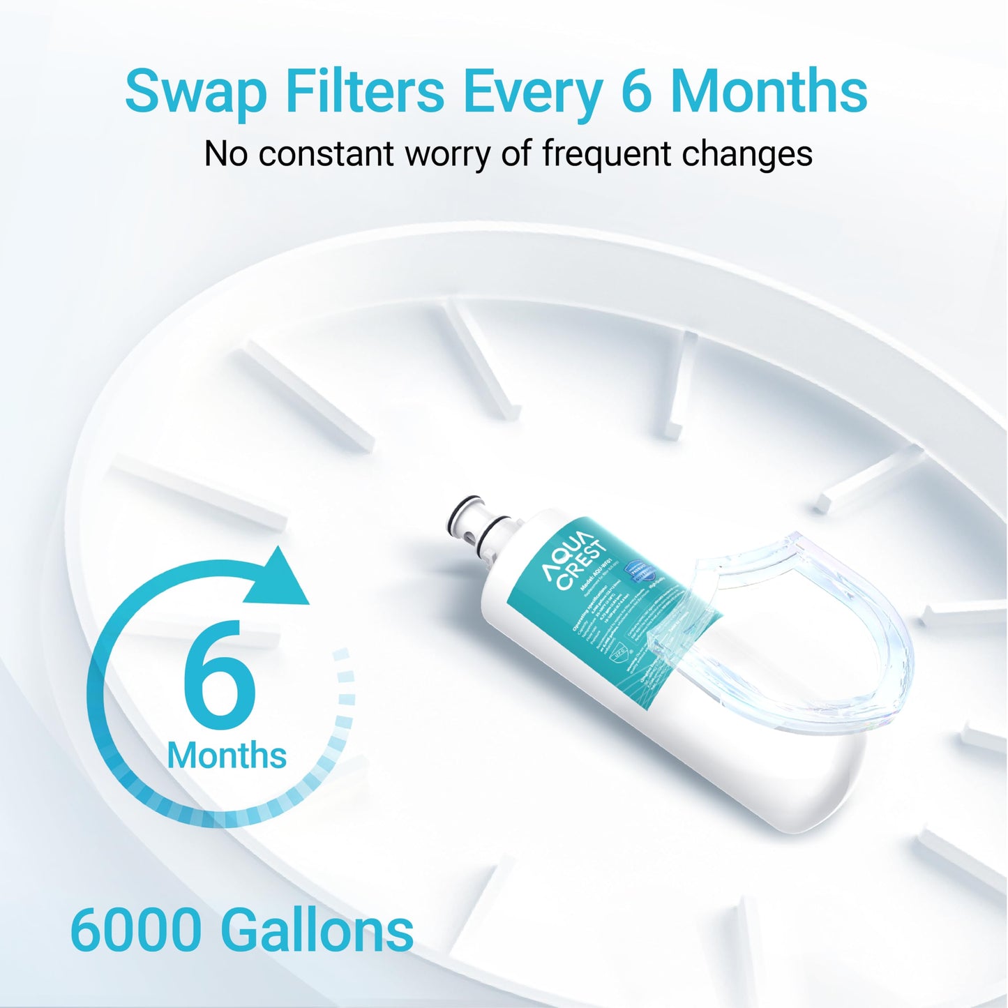AQUA CREST 3US-AF01 Under Sink Water Filter, Replacement for Standard Filtrete® 3US-AF01, 3US-AS01, Aqua-Pure AP Easy C-CS-FF, WHCF-SRC, WHCF-SUFC, WHCF-SUF, NSF/ANSI 42 Certified, Pack of 3