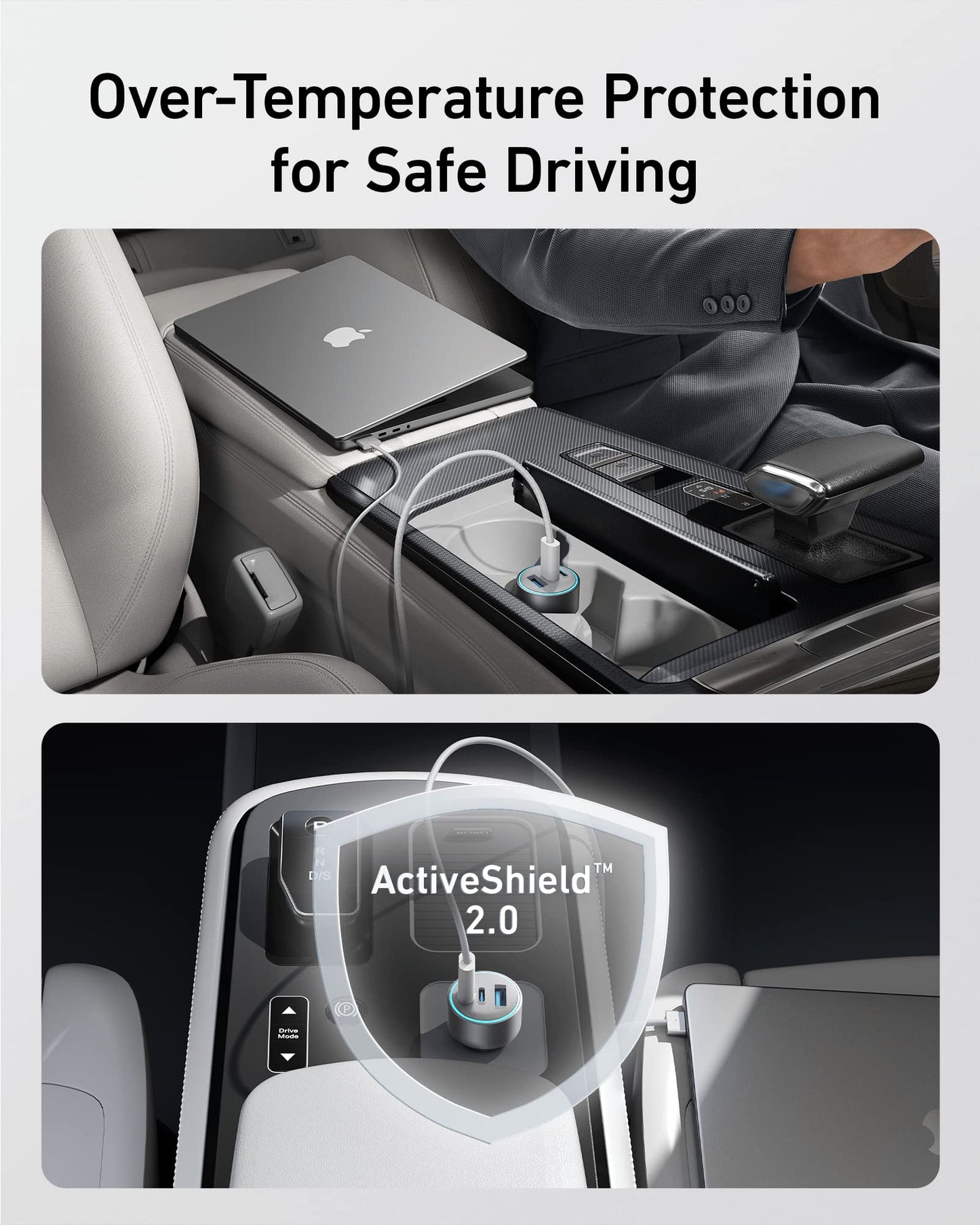 Anker Compact Fast Car Charger 3 Ports 67W - High Speed Charging for iPhone 16/15/14, Galaxy S23, iPad Air, and More - USB-C to USB-C Cable Included for Easy Connection