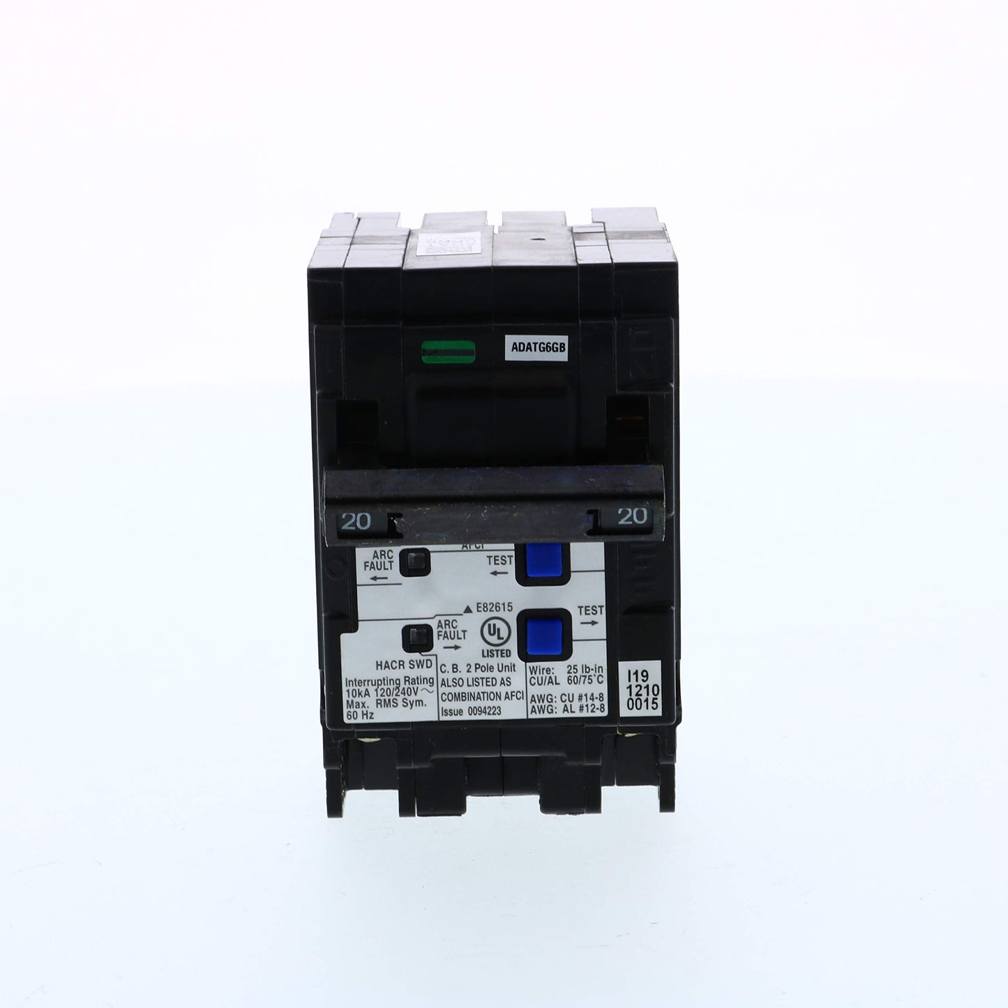 20 Amp 2-Pole Combination Type AFCI Plug-On Neutral Circuit Breaker