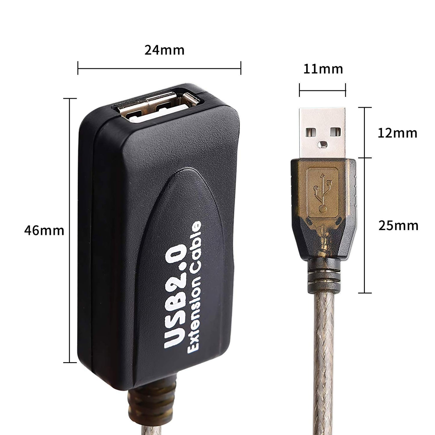 LDKCOK USB 2.0 Type A Male to A Female Active Repeater Extension Cable 100ft, High Speed 480 Mbps