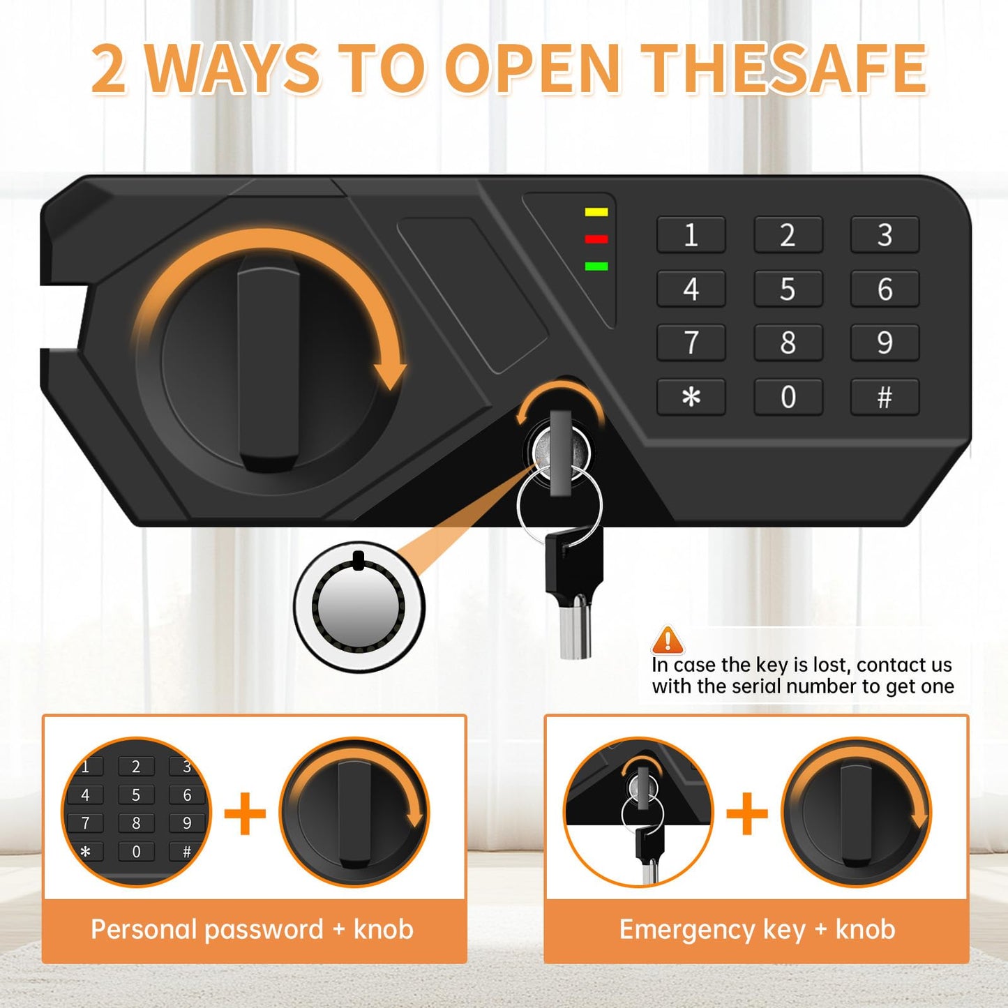 2.8 Cuft Fireproof Safe for Home Use, Digital Home Safes Fireproof Waterproof with Programmable Keypad, Backup Keys and Alarm System, Anti-Theft Home Security Safe Box for Document Money Medicines