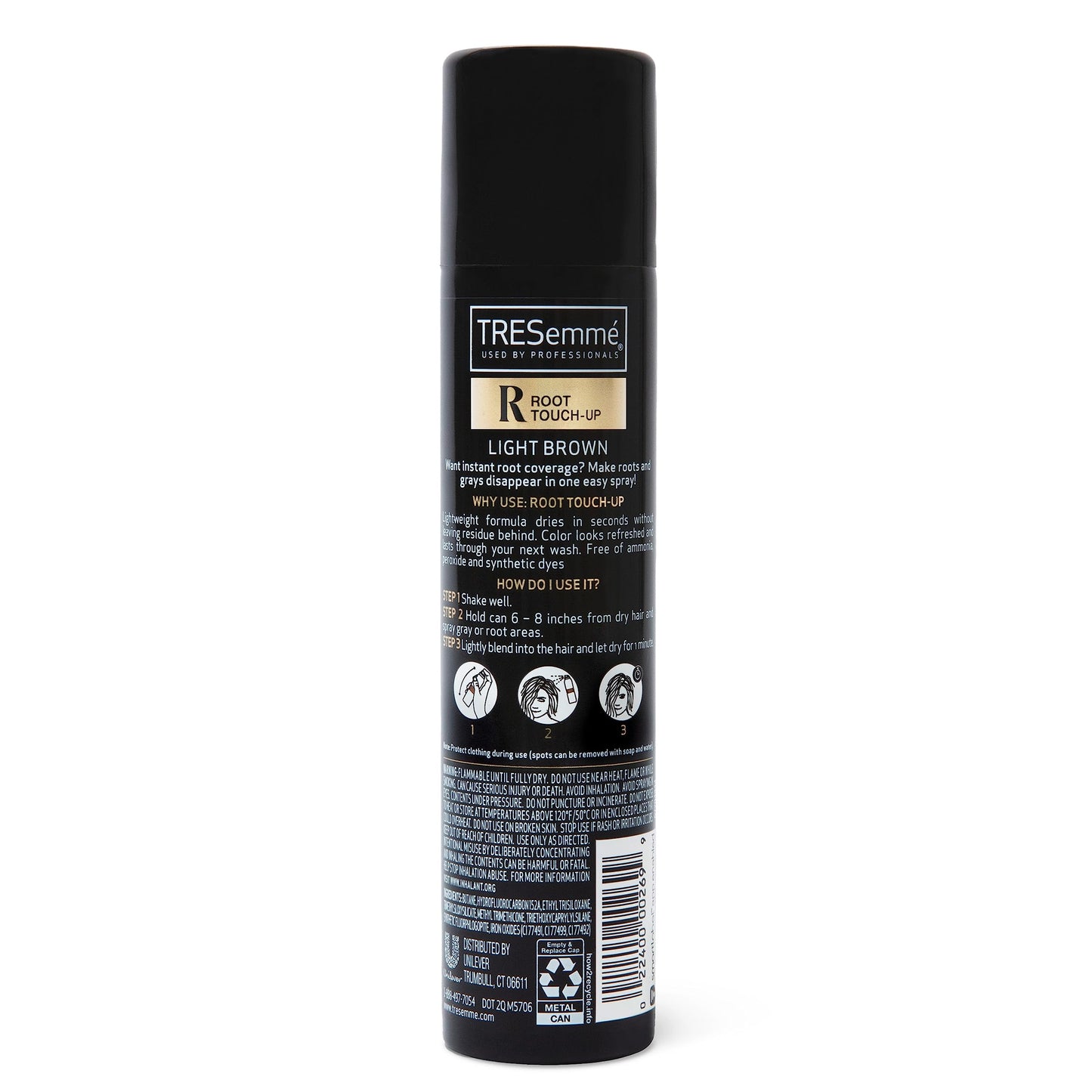 TRESemmé Light Brown Root Touch Up Spray - Temporary Hair Color for Travel, For Women and Men, 2.5 Oz (Pack of 6)