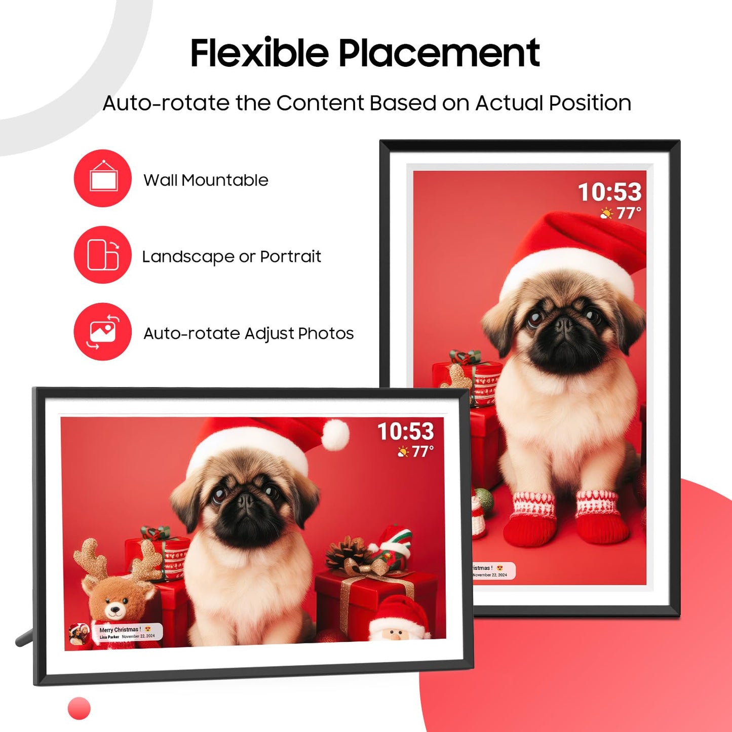 ApoloSign Digital Picture Frame 15.6 inch, WiFi Digital Photo Frame with 32GB Storage, 1920x1080 FHD IPS Touch Screen, Auto-Rotate, Easy Setup to Share Photos or Videos Instantly via Frameo App