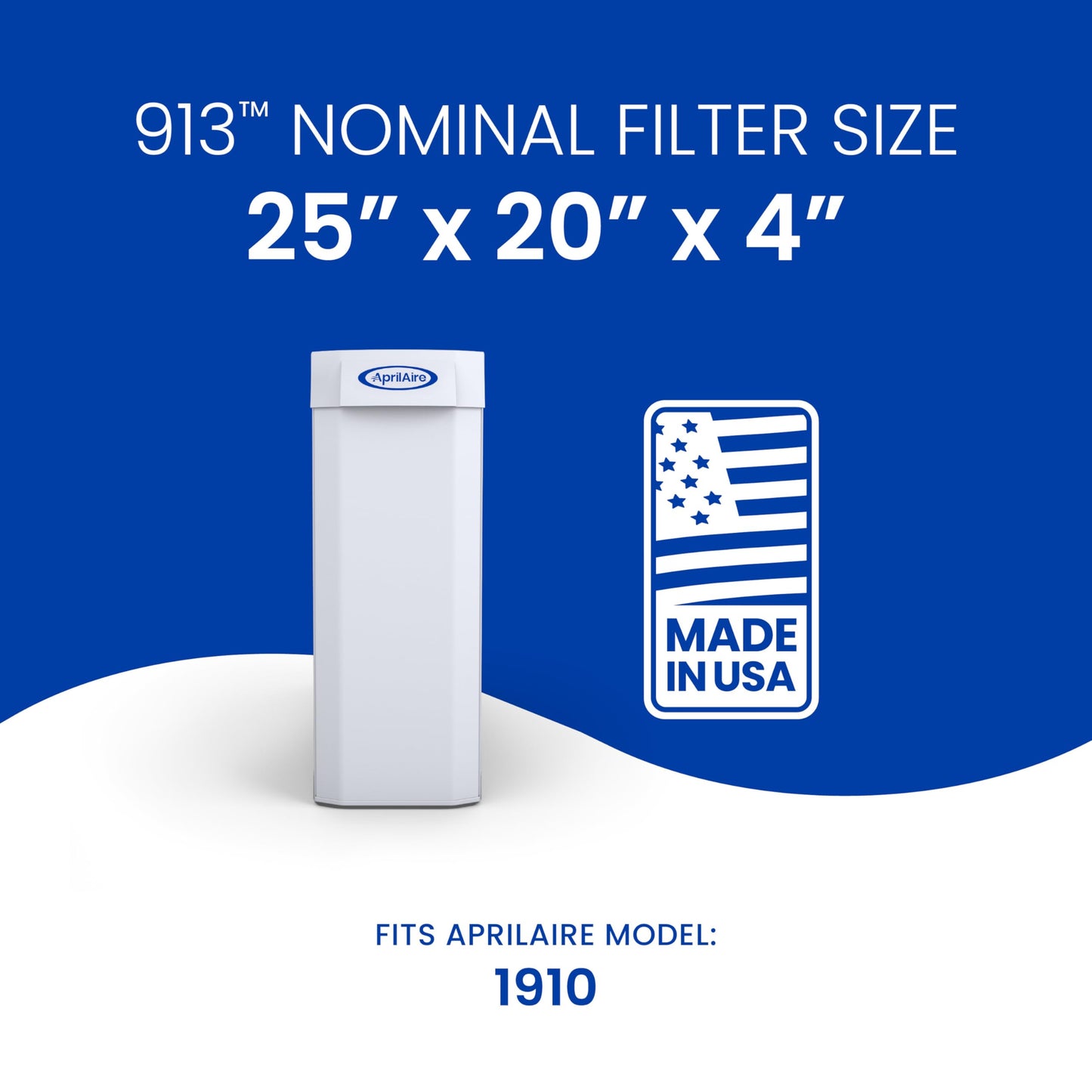 AprilAire 913 Replacement Filter for AprilAire Whole House Air Purifiers - MERV 13, Healthy Home Allergy, 25x20x4 Air Filter (Pack of 1)