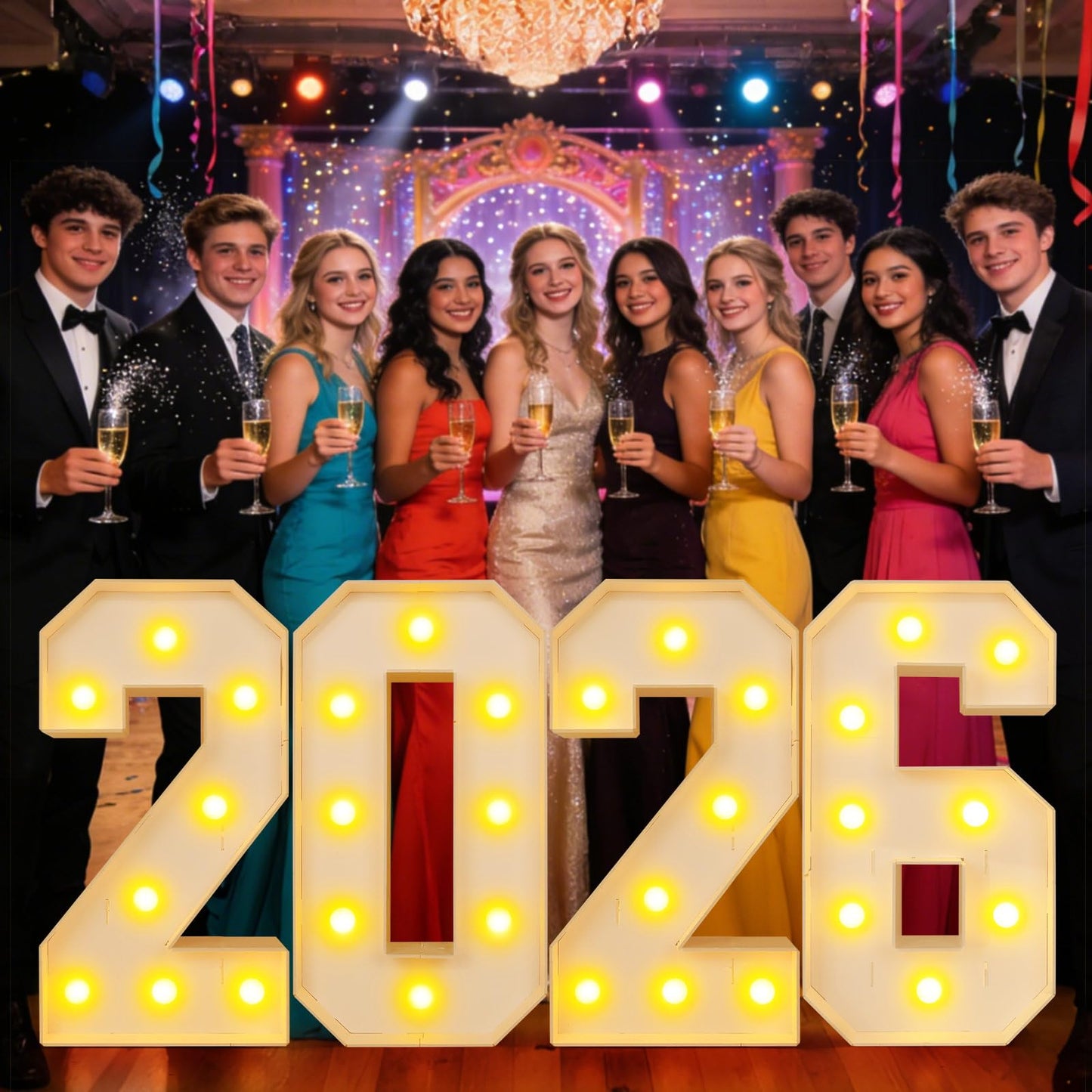 2026 Graduation Decorations Marquee Numbers,2.4FT Class of 2026 Light Up Numbers for Party,Prom Send Off Decorations Graduation Party Supplies