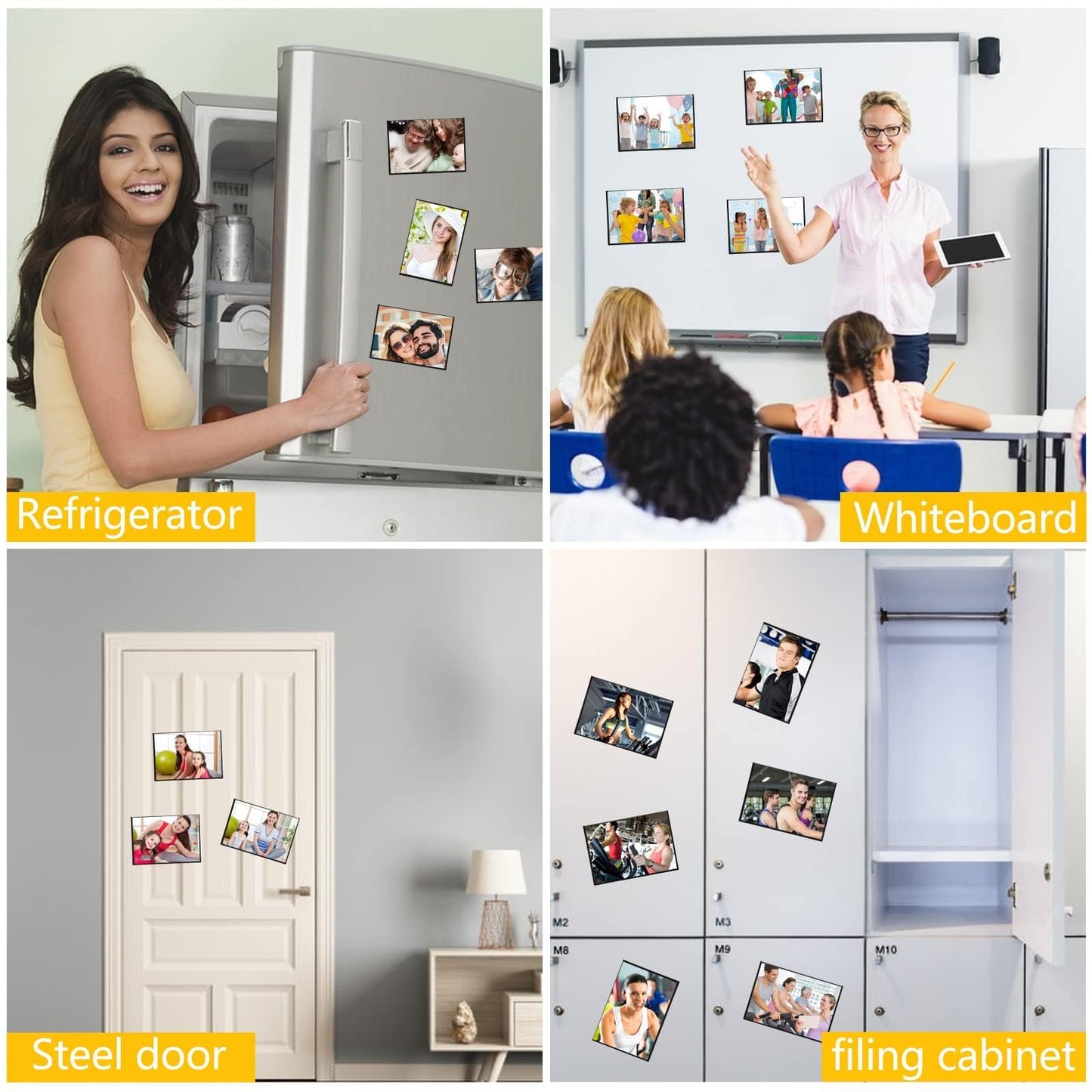 YixangDD 120 Pack Magnetic Picture Frame, 4 x 6 Inches Fridge Magnetic Photo Frames, Magnetic Photo Frames for Refrigerator, Home, School, Office (Black)