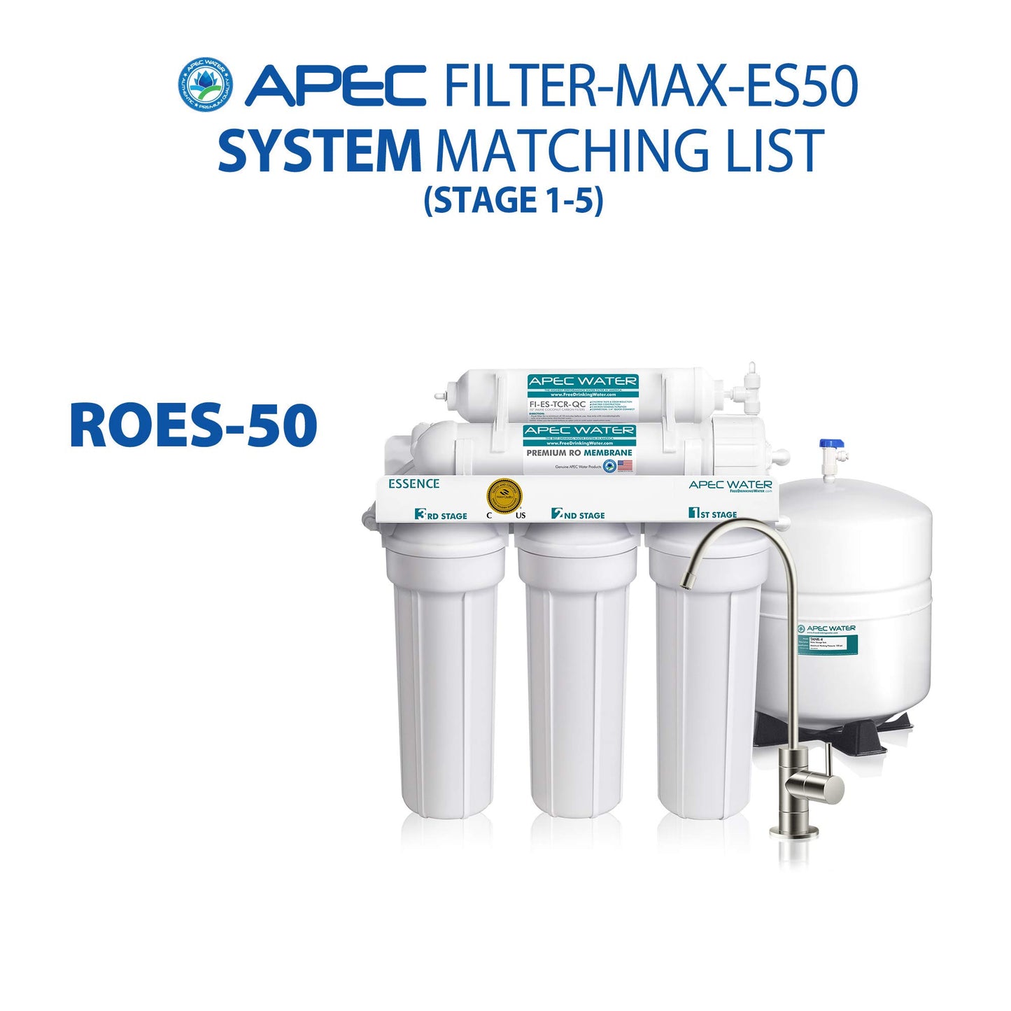 APEC ESSENCE Series 50 GPD Complete Replacement Filter For Undersink System(FILTER-MAX-ES50)