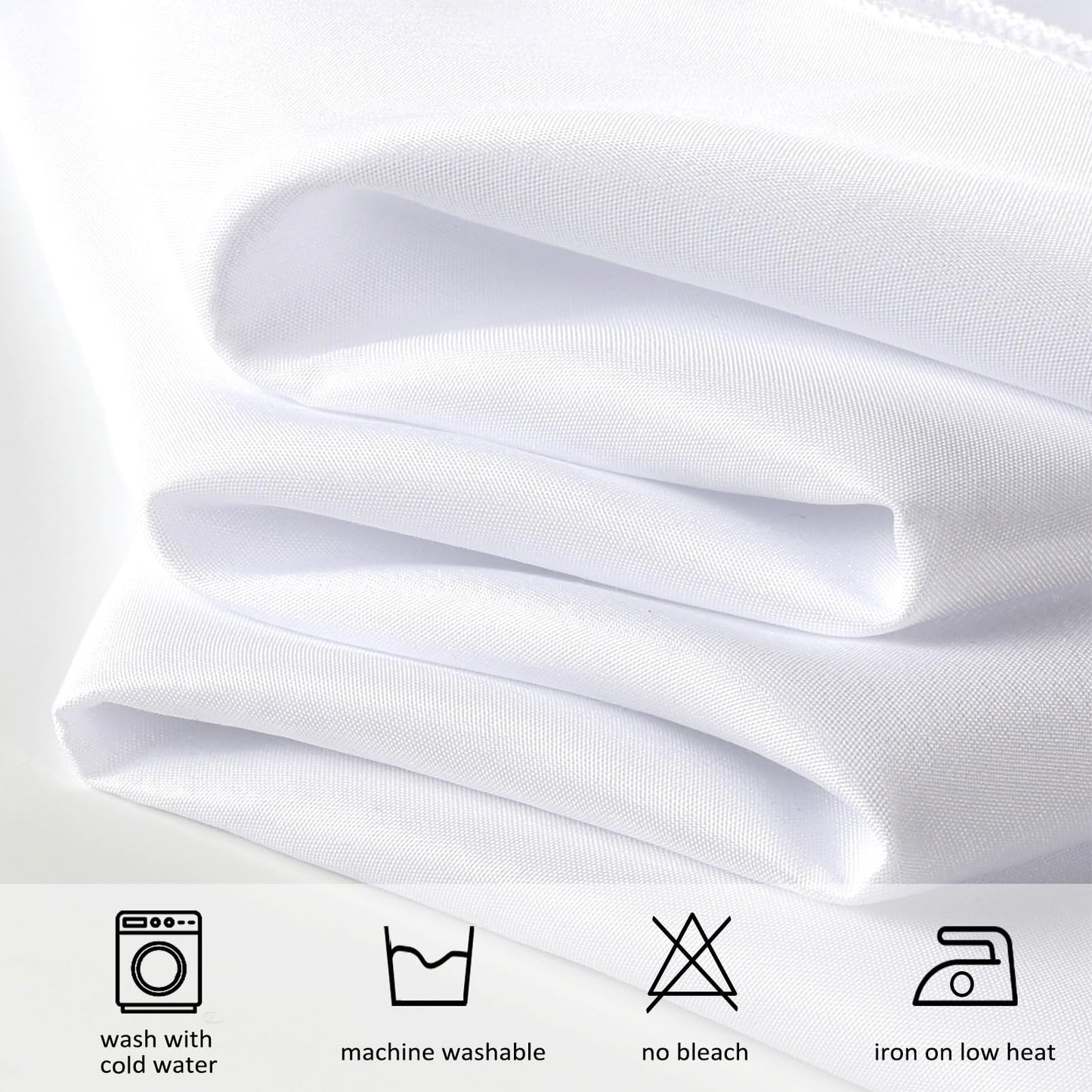 8 Pack White Round Tablecloth 90 Inch Round Table Cloth, Wrinkle Resistant and Washable Tablecloth Polyester Fabric Table Cloth Round Cover for Dining Wedding Banquet Party