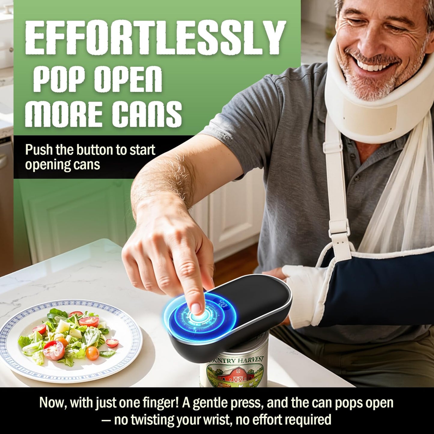 Thrivecan Rechargeable Electric Can Opener, One-Touch Automatic Can Opener with Smooth Edge, Effortless Can Opener for Seniors, Arthritis, Weak Hands, Home, Ideal Kitchen Tool for Daily Use