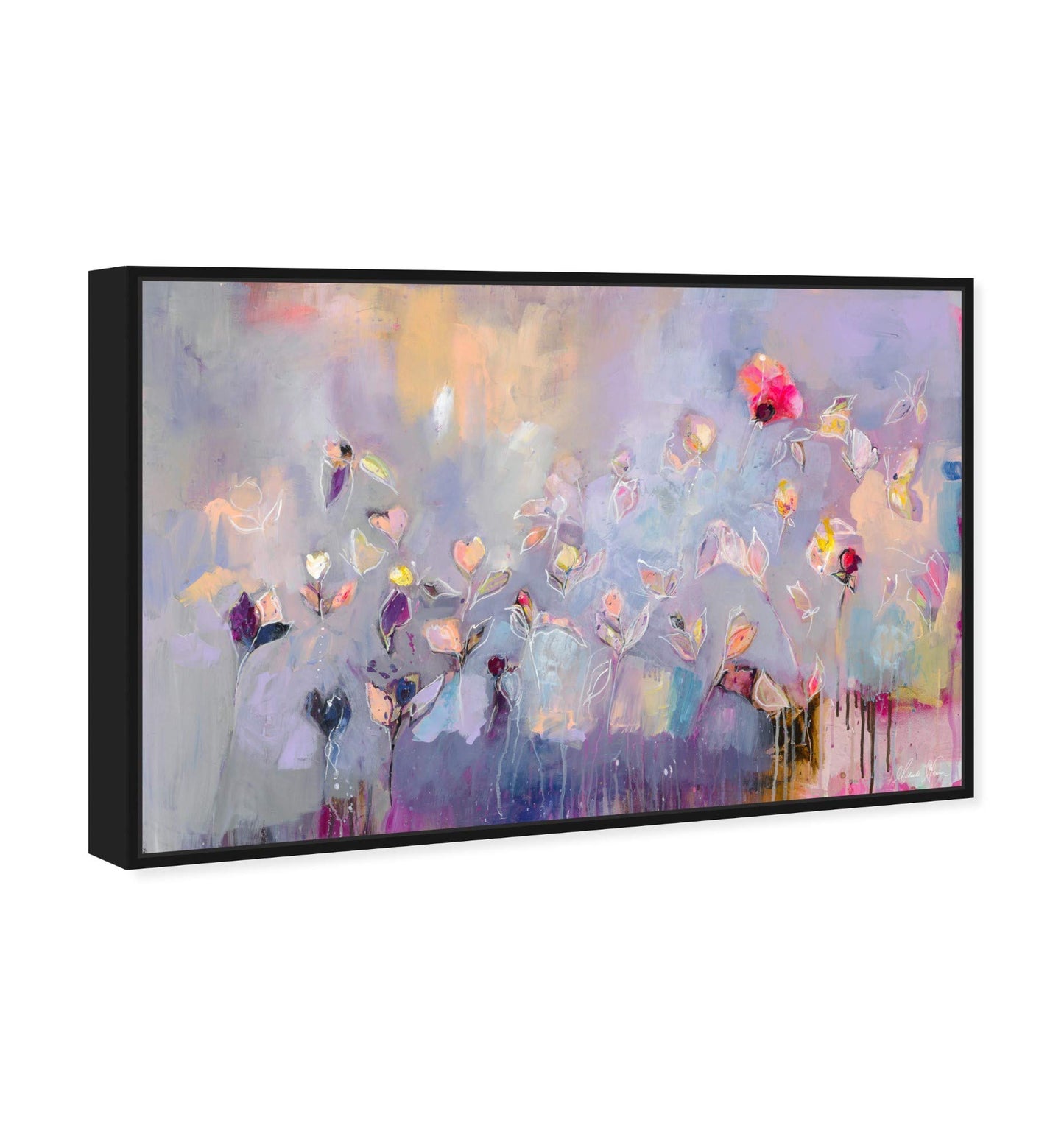 The Oliver Gal Artist Co. Abstract Framed Wall Art Canvas Prints 'Michaela Nessim-Infinitely Divine' Paint Home Décor, 15 in x 10 in, Purple, Pink