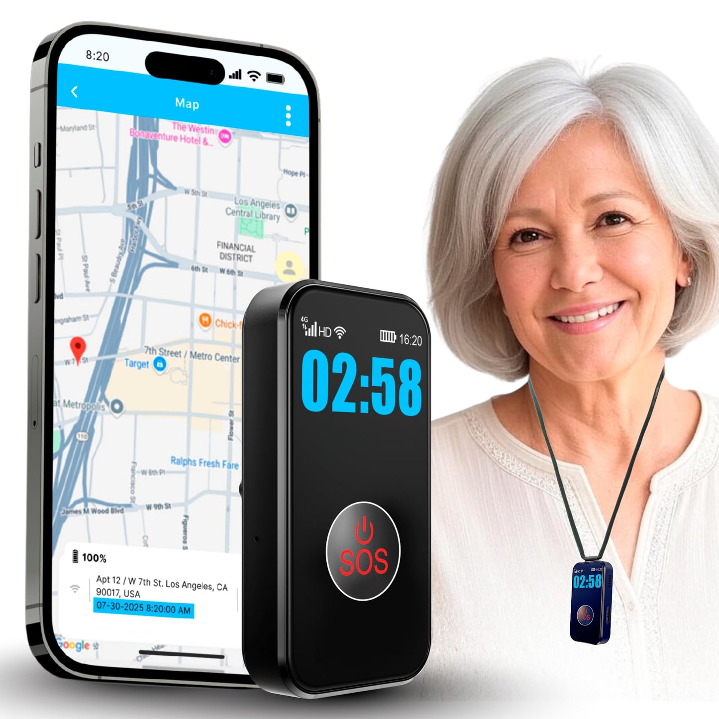 SecuLife New 2026 Fall Alert Device, Medical Alert Pendant with for Seniors, SOS Call, GPS Tracking & Reminders ā Wearable Emergency Necklace for Elderly, Waterproof, 2-Way Calling, Panic Button