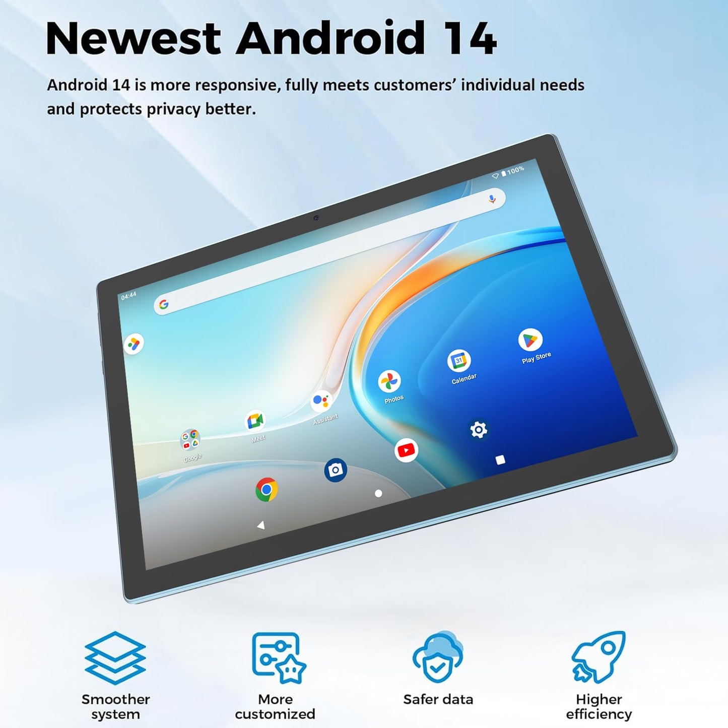 Android 14 Tablet, 10.1 inch 8GB RAM+64GB ROM/1TB(Max), 2 in 1 Tablets with Keyboard Case Mouse Stylus, 1.8GHz Quad-core Processor, 1280*800 IPS HD Touch Screen, 8MP Camera, 5G Wi-Fi 6 BT 5.0 Tablet