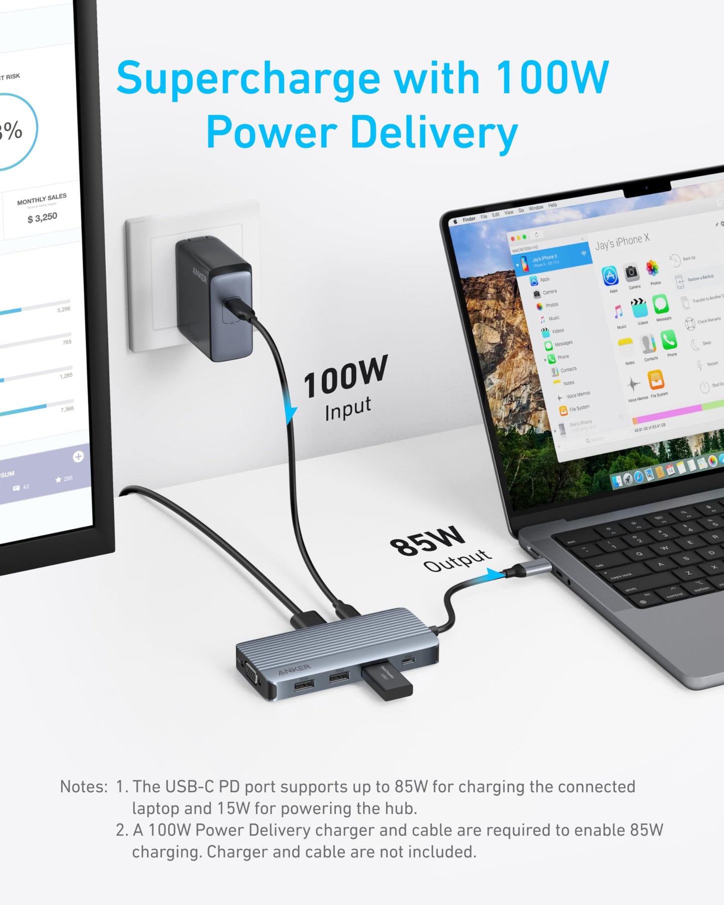 Anker 8-in-1 USB-C Hub, USB C Docking Station Triple Display Multi-Port Dongle with 2 HDMI and VGA, 5Gbps Data Transfers, USB Ports for MacBook Air/Pro, Dell XPS, iPad Pro, and More
