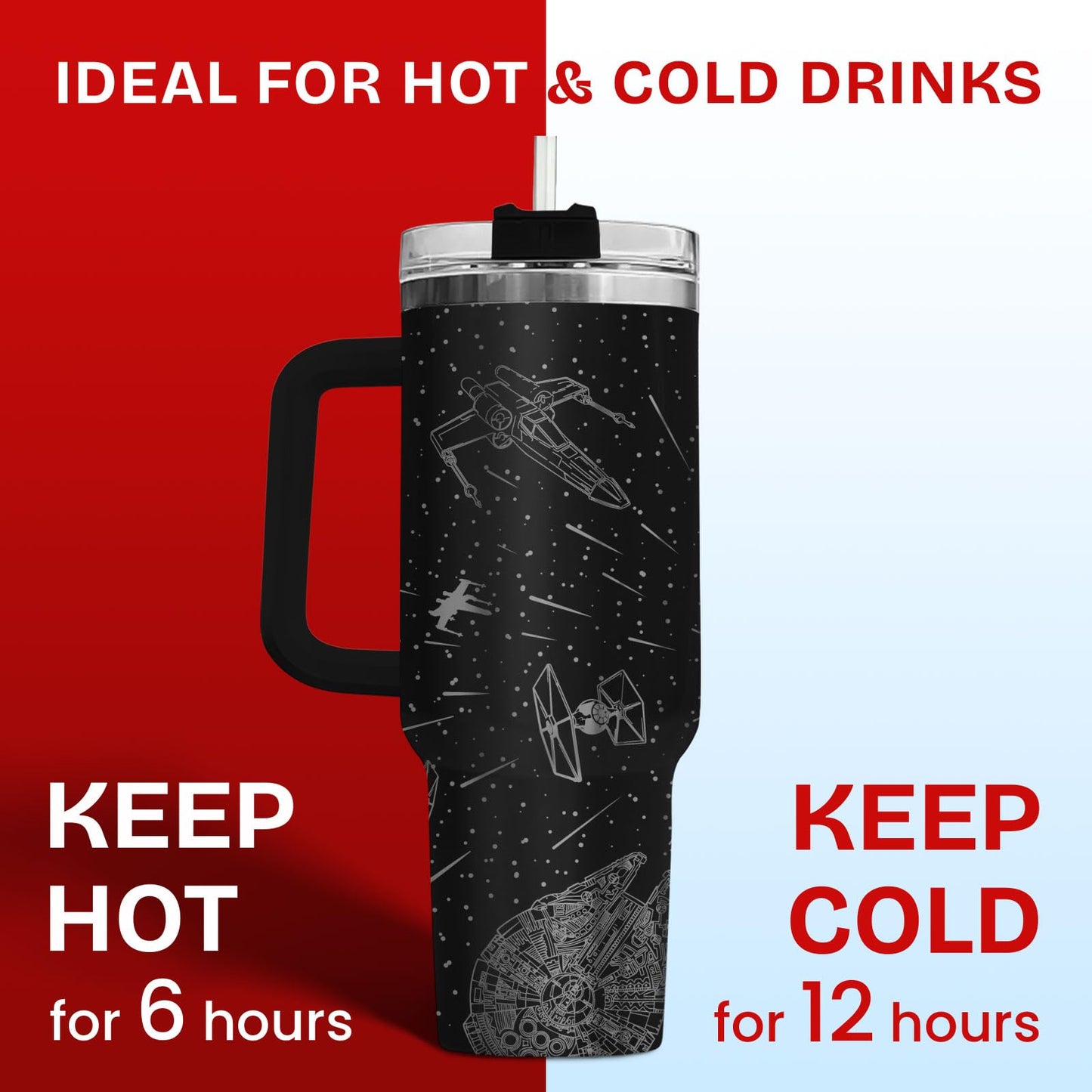 34HD Movie Tumbler for Lovers, 40 Oz with Handle, Lid, Straw; Funny Movie Mug, Birthday Gift
