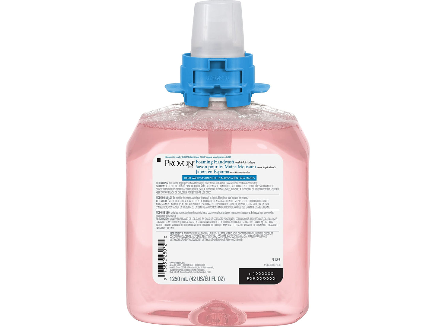 PROVON Foaming Handwash with Moisturizers, Cranberry Fragrance, 1250 mL Foam Hand Soap Refill for PROVON FMX-12 Push Style Dispenser - 5185-04