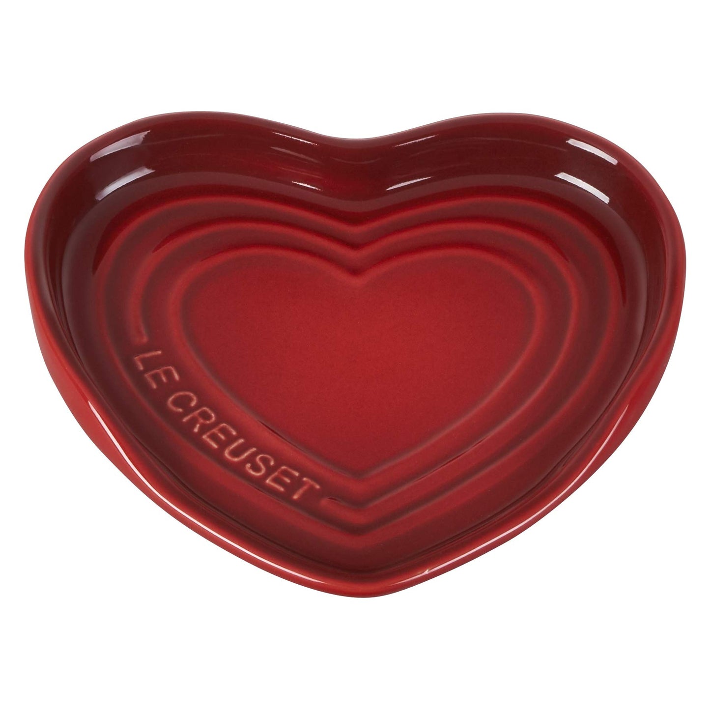 Le Creuset Cerise Stoneware Heart Shaped Spoon Rest, 5.25"
