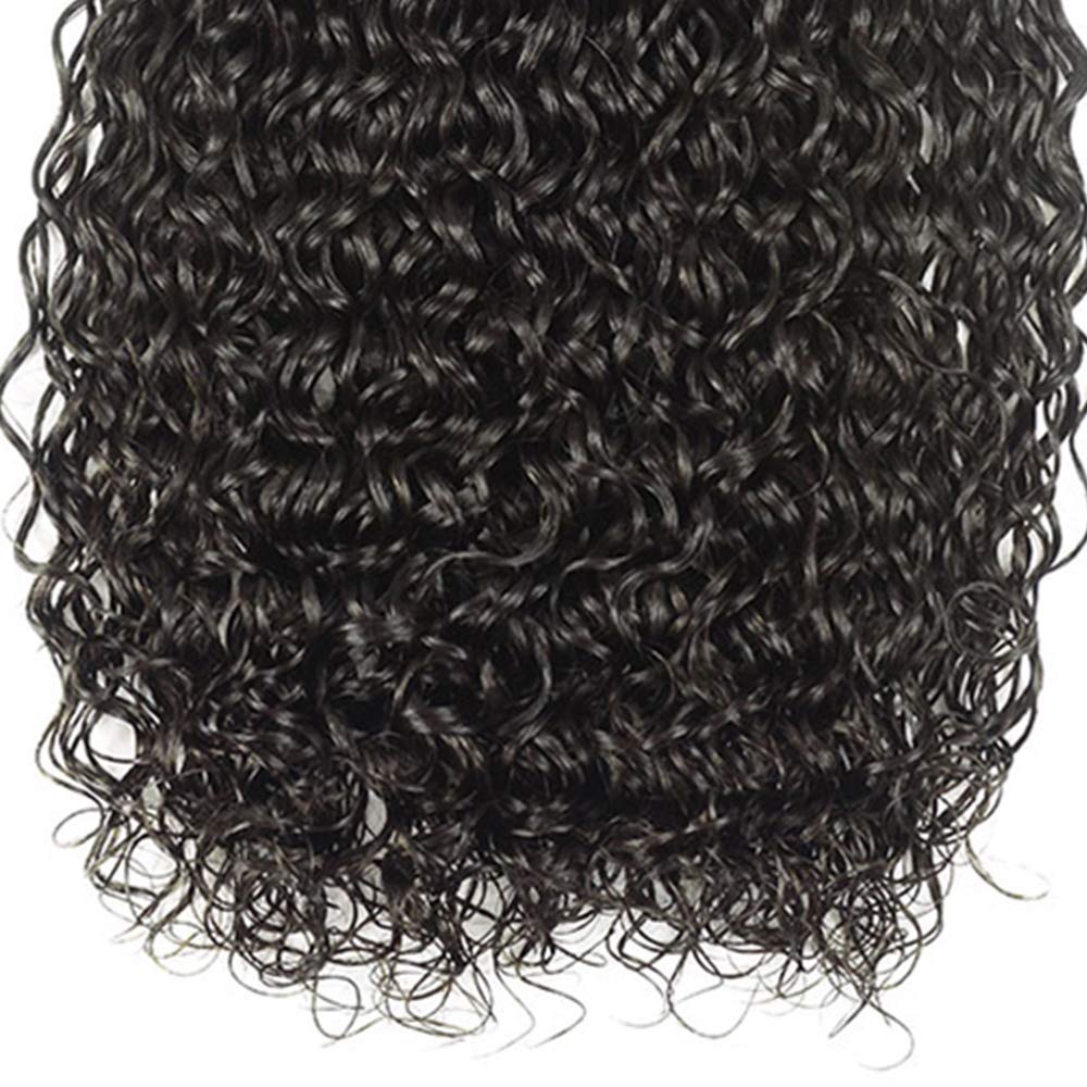 Alimog Water Wave Bundles Brazilian Virgin Hair 3 Bundles Wet and Wavy Human Hair Weave Bundles (14 16 18) Curly Wave 3 Bundles Hair Extensions Natural Color