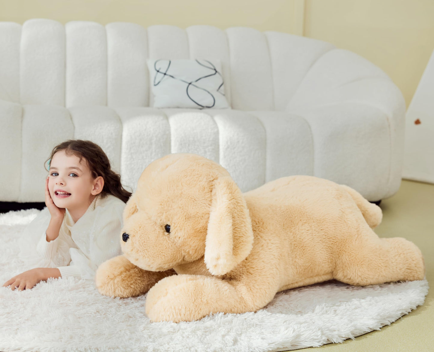 IKASA Giant Dog Labrador Stuffed Animal Plush Toy,Puppy Big Large Jumbo Soft Toys,30" Huge Size Cute Fluffy Plushy Oversized Plushie,Gifts for Kids