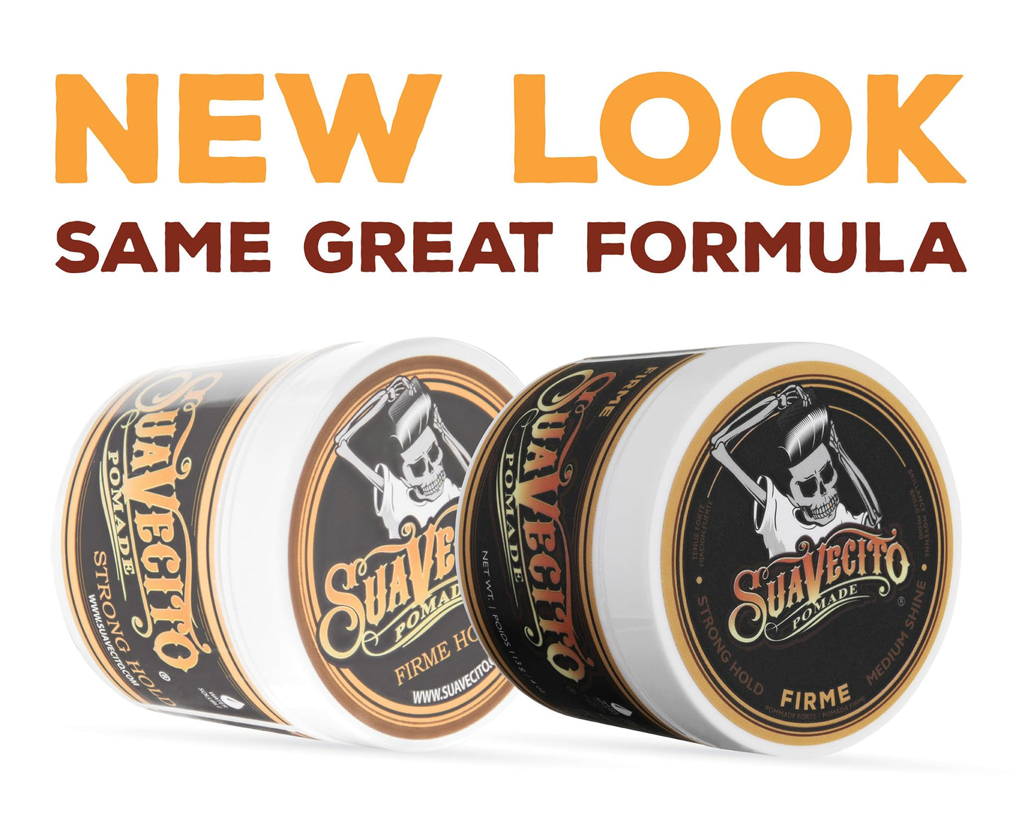 Suavecito Pomade Firme Hold 4 oz, 2 Pack - Strong Hold Hair Pomade For Men - Medium Shine Water Based Flake Free Hair Gel - Easy To Wash Out - All Day Hold For All Hair Styles
