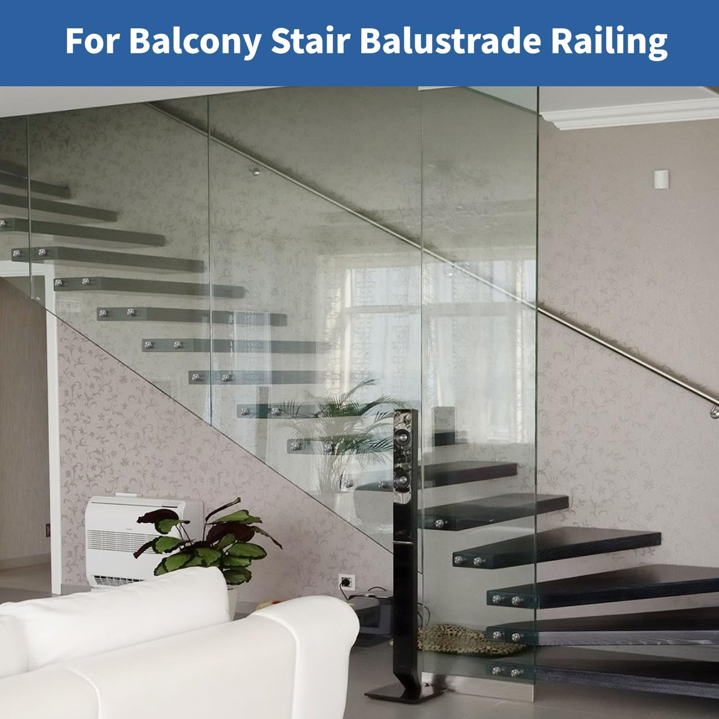 12 Pack 2"x2" Glass Railing Standoff Heavy Duty SS316 Glass Standoff Mounts Glass Standoff Nail for Balcony Stair Balustrade Glass