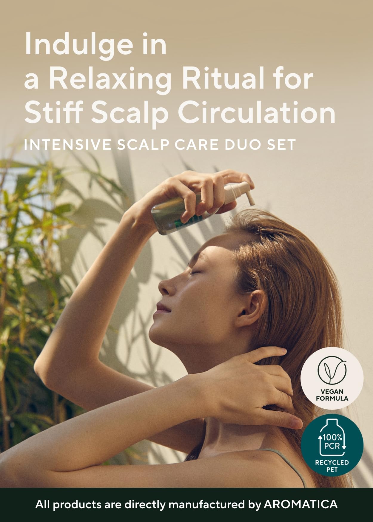 AROMATICA Rosemary Root Enhancer & Wooden Scalp Massager Set - Hair Scalp Massager with Rosemary Water Scalp Serum for Hair Growth, hair care for women