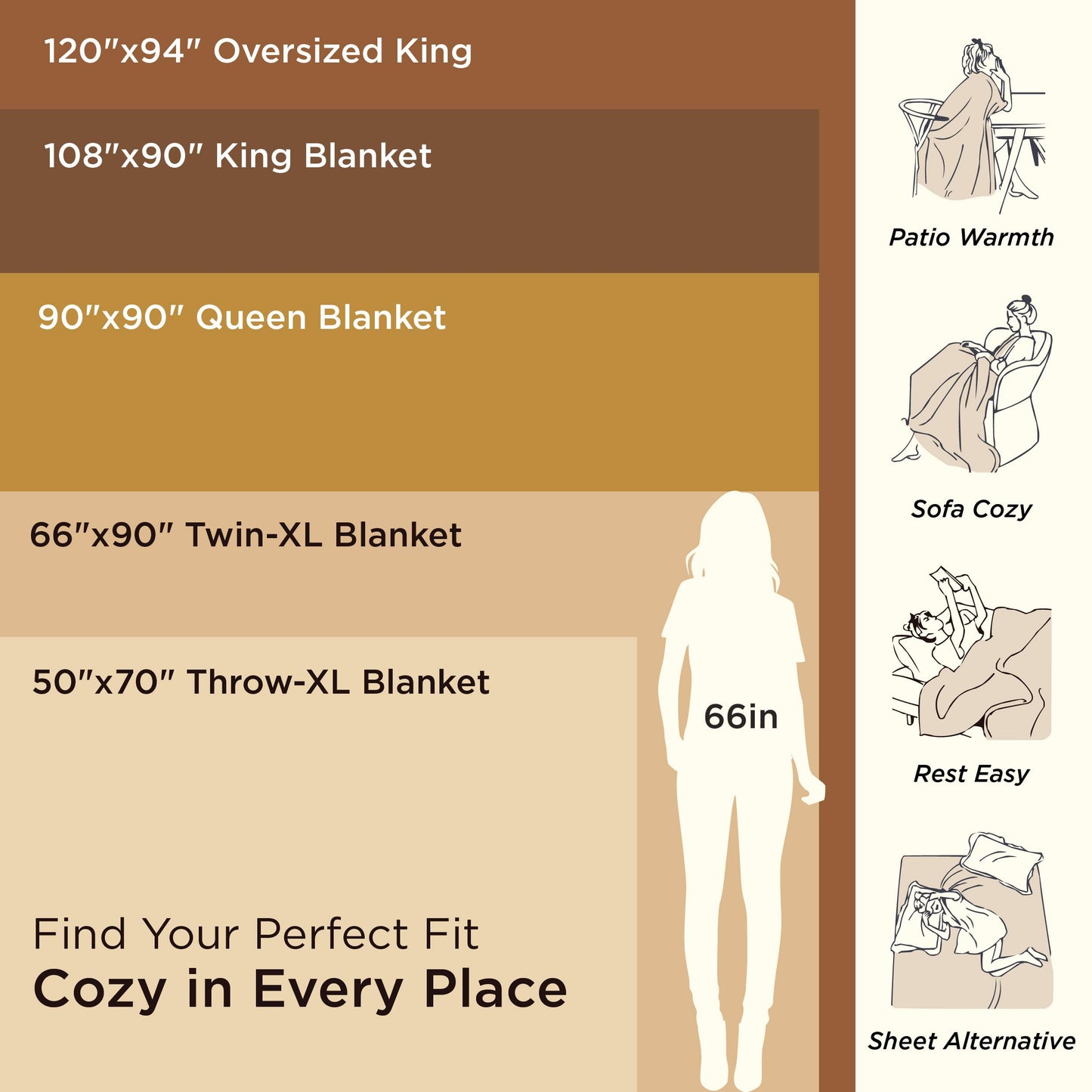 Bedsure GentleSoft 100% Cotton Large Blanket Oversized King for Bed 120x94 inches - Breathable Soft Cozy Herringbone Woven Blanket for Summer, Couch Cover, Light Brown