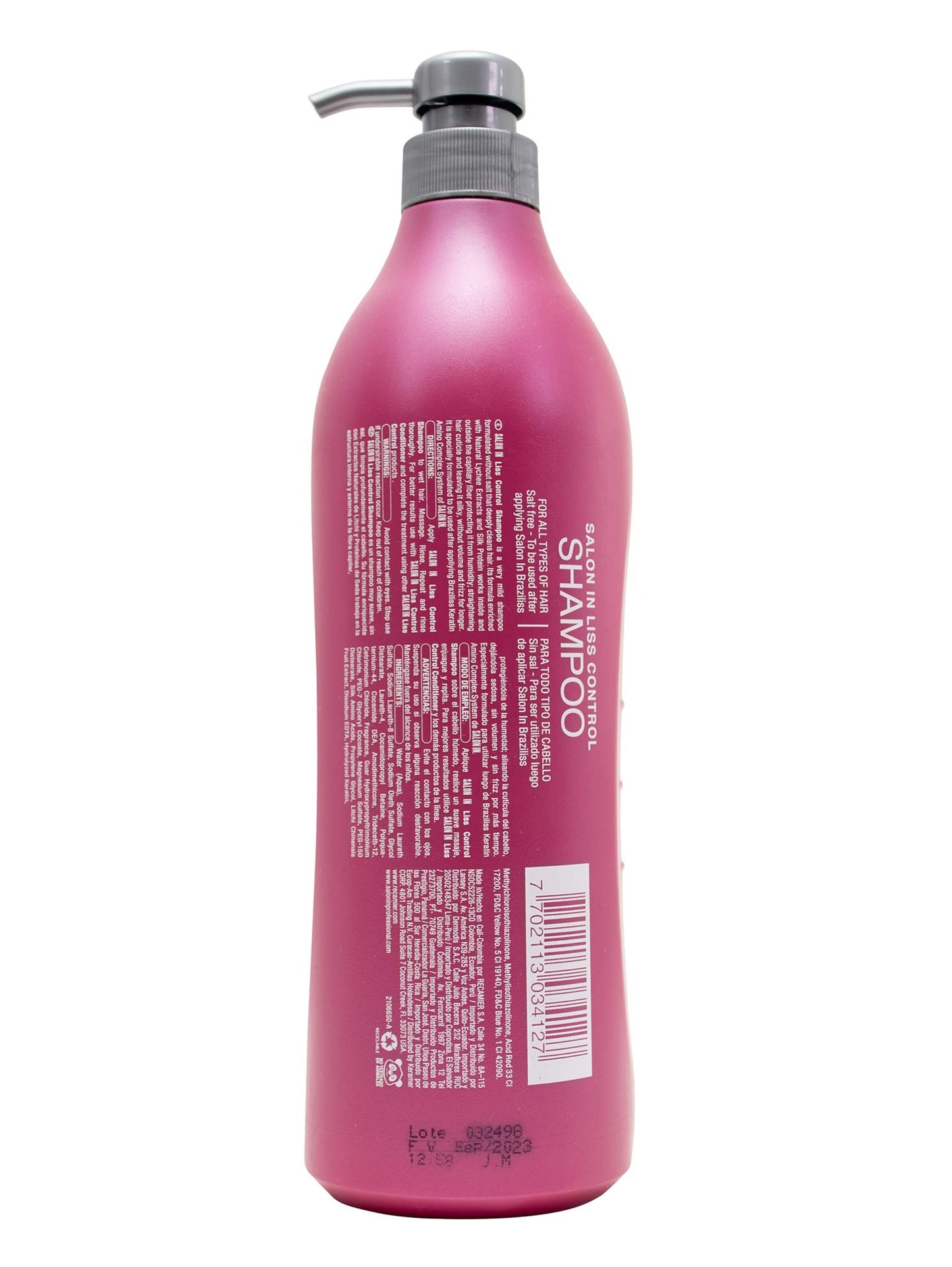 Recamier Professional Salon In +Pro Liss Control Hair Shampoo x 33.8oz