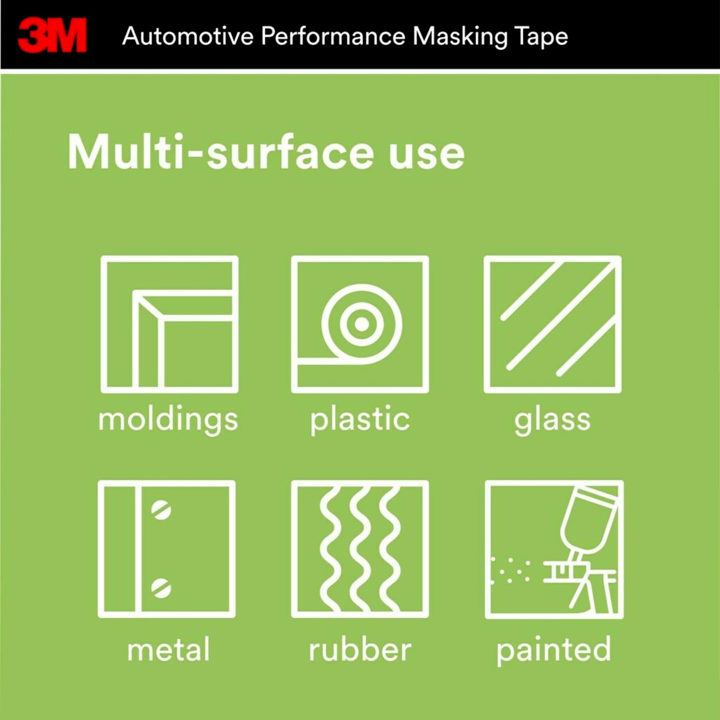 3M 03433 36 mm x 32 m Automotive Performance Masking Tape, 5 Pack
