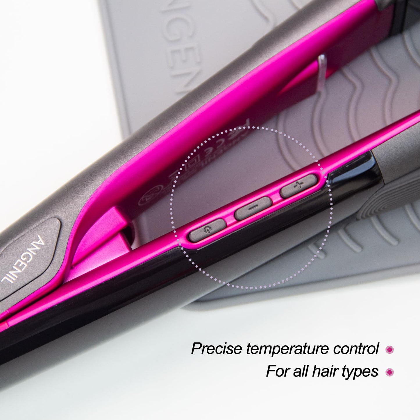 ANGENIL Professional Titanium Flat Iron Hair Straightener and Curler 2 in 1, Dual Voltage Hair Straighteners for Women, 20S Fast Heating Flat Iron 1-inch with Anti-scalding and Anti-Slip Silicone Mat