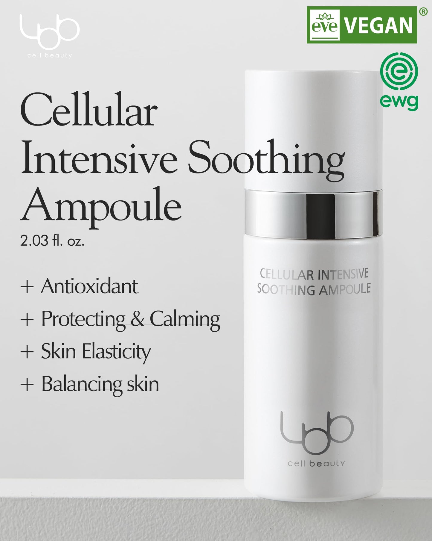 LBB Cellular Intensive Soothing Ampoule - Vegan Moisture Glow Calming Face Spray Serum - Skin Balancing, Radiance, Moisturizing - Tangerine Cellular Red Ginseng, Prebiotics 2.03 fl.oz.