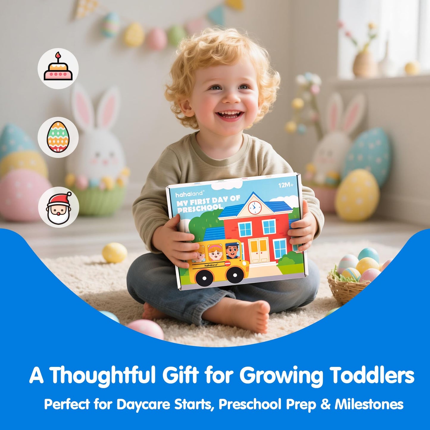 hahaland Preschool Busy Books for Toddlers 2-4 - Montessori Toddler Busy Board for 2 3 Year Old, 20 in 1 Quiet Book Educational Toddler Toys for 1 2 3 Year Old Boy Girls Gifts